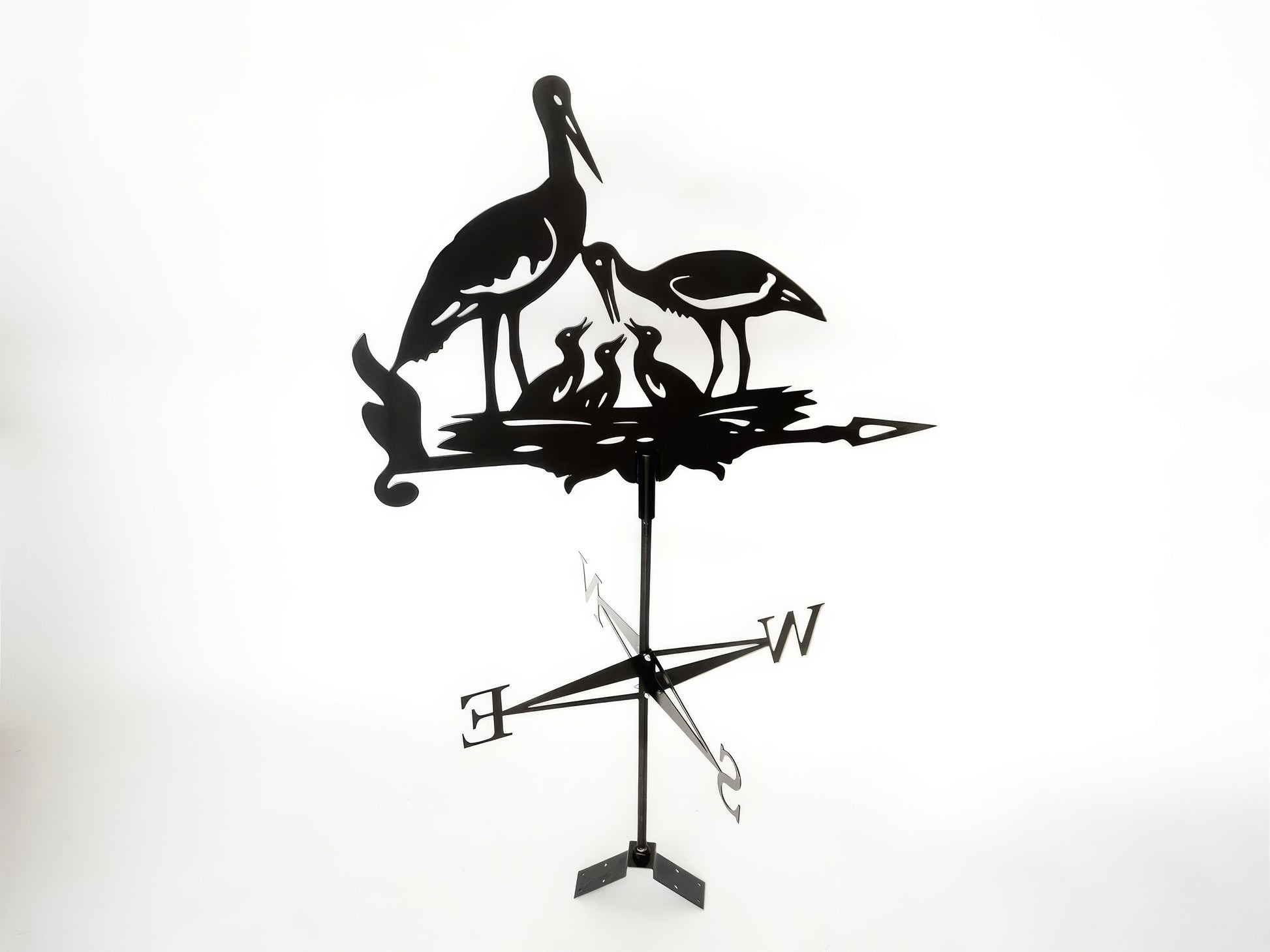 Metal Stork Family Weathervane — 4