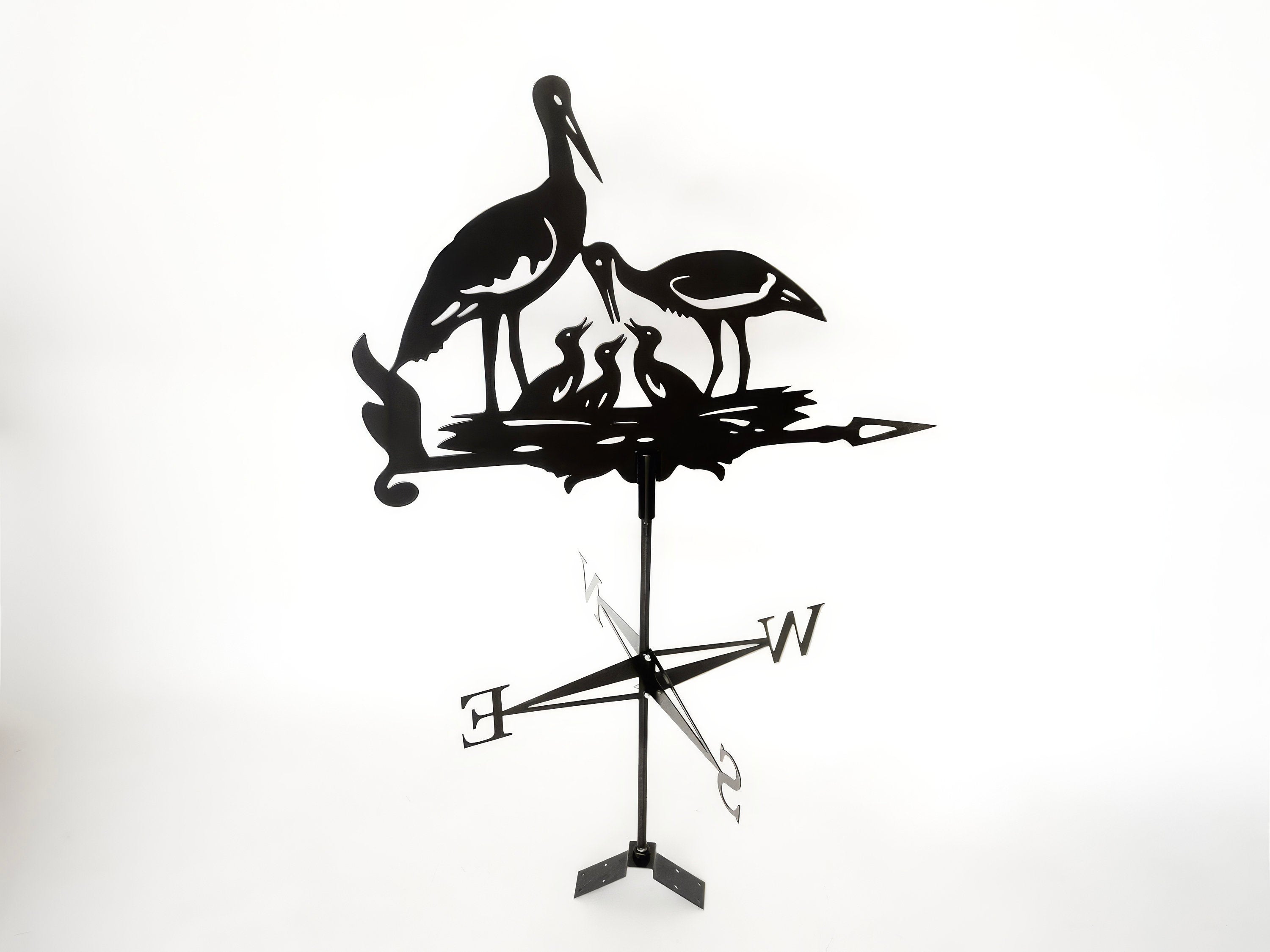 Metal Stork Family Weathervane — 4