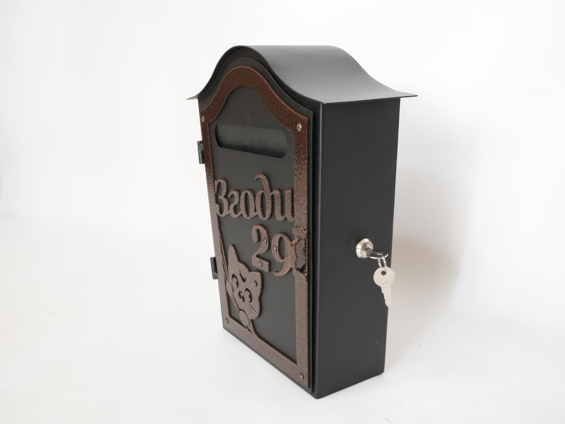 Personalized Locking Mailbox with Cat — 7