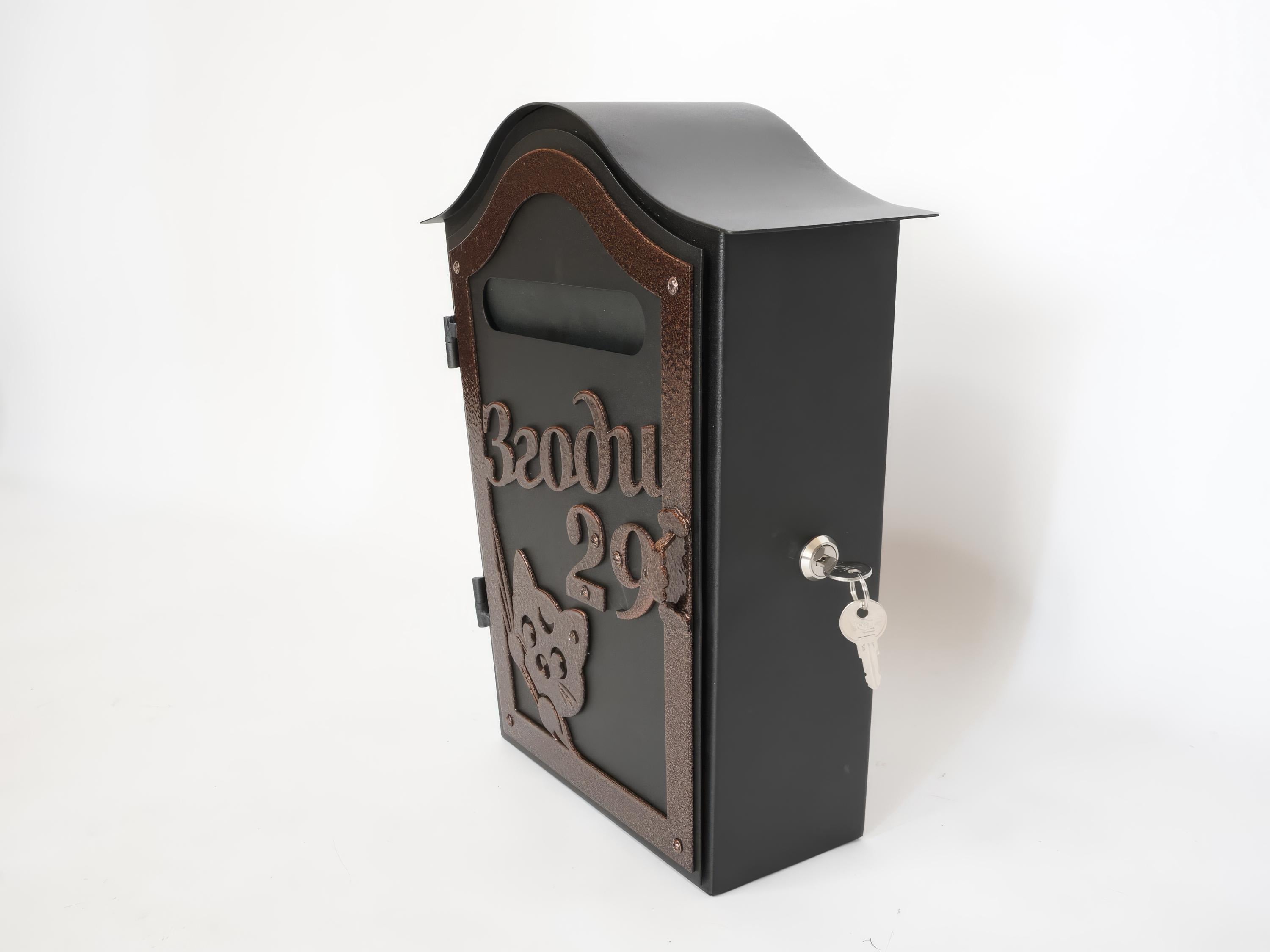 Personalized Locking Mailbox with Cat — 7