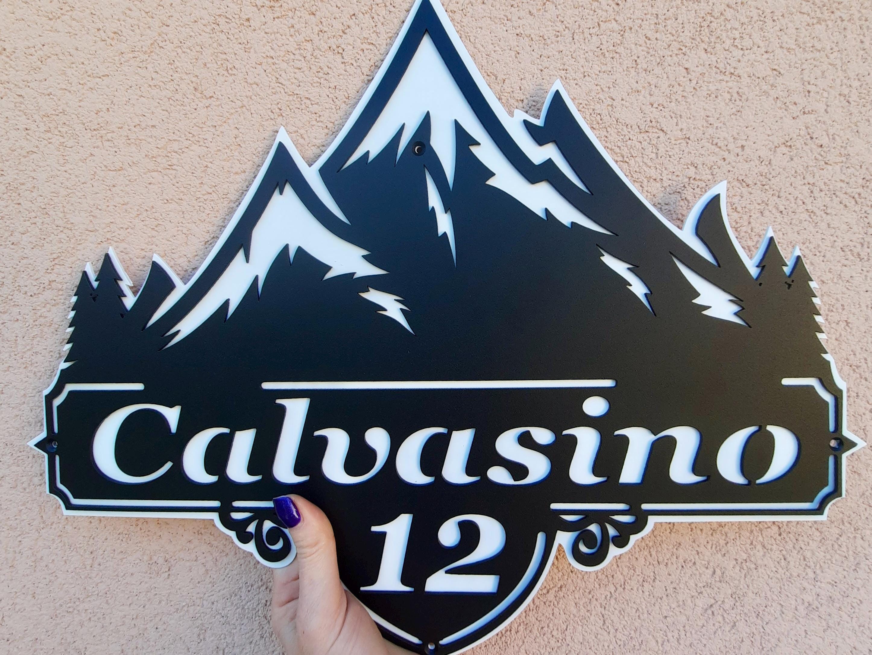 Custom Mountain Address Sign