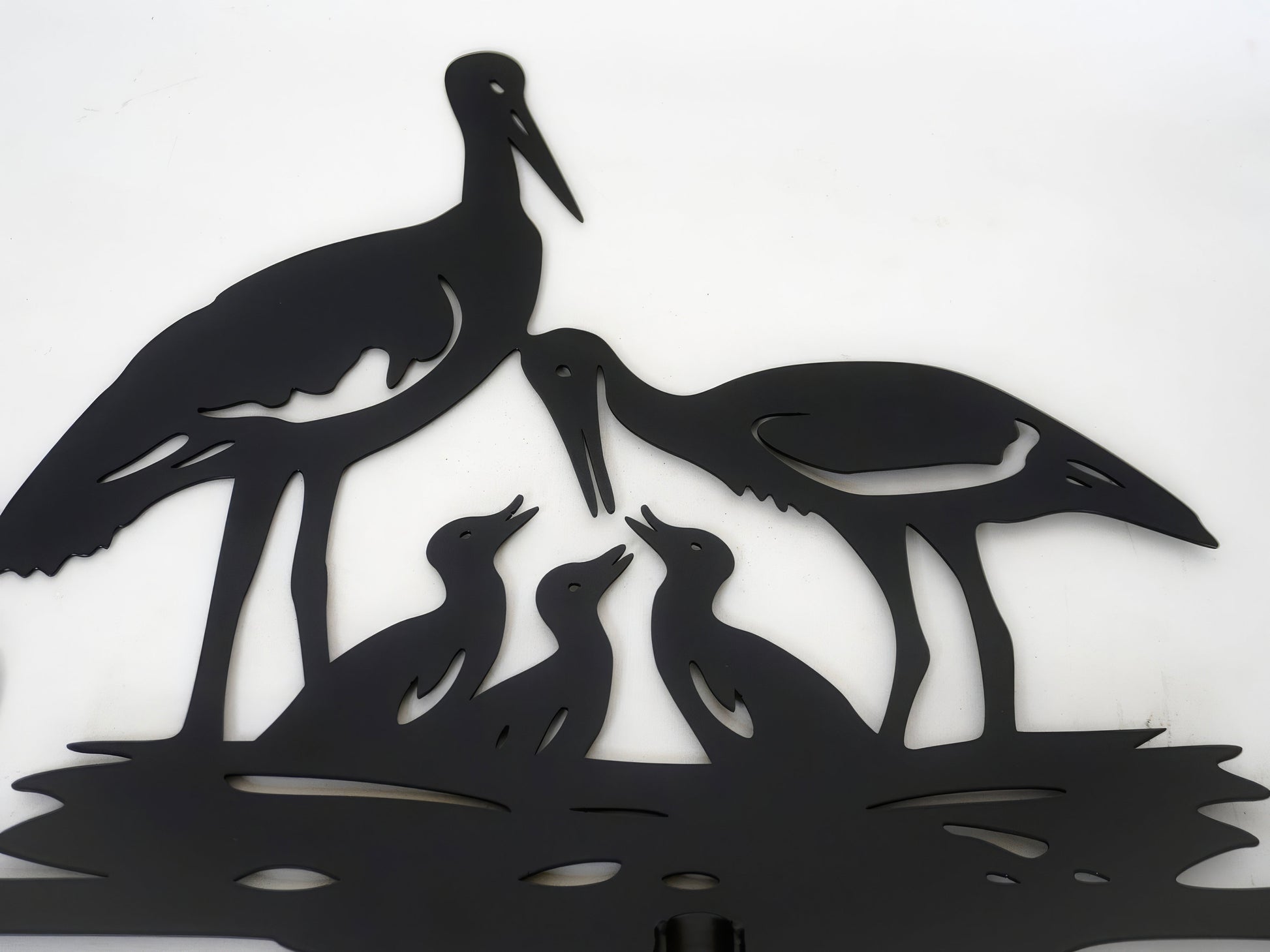 Metal Stork Family Weathervane — 3