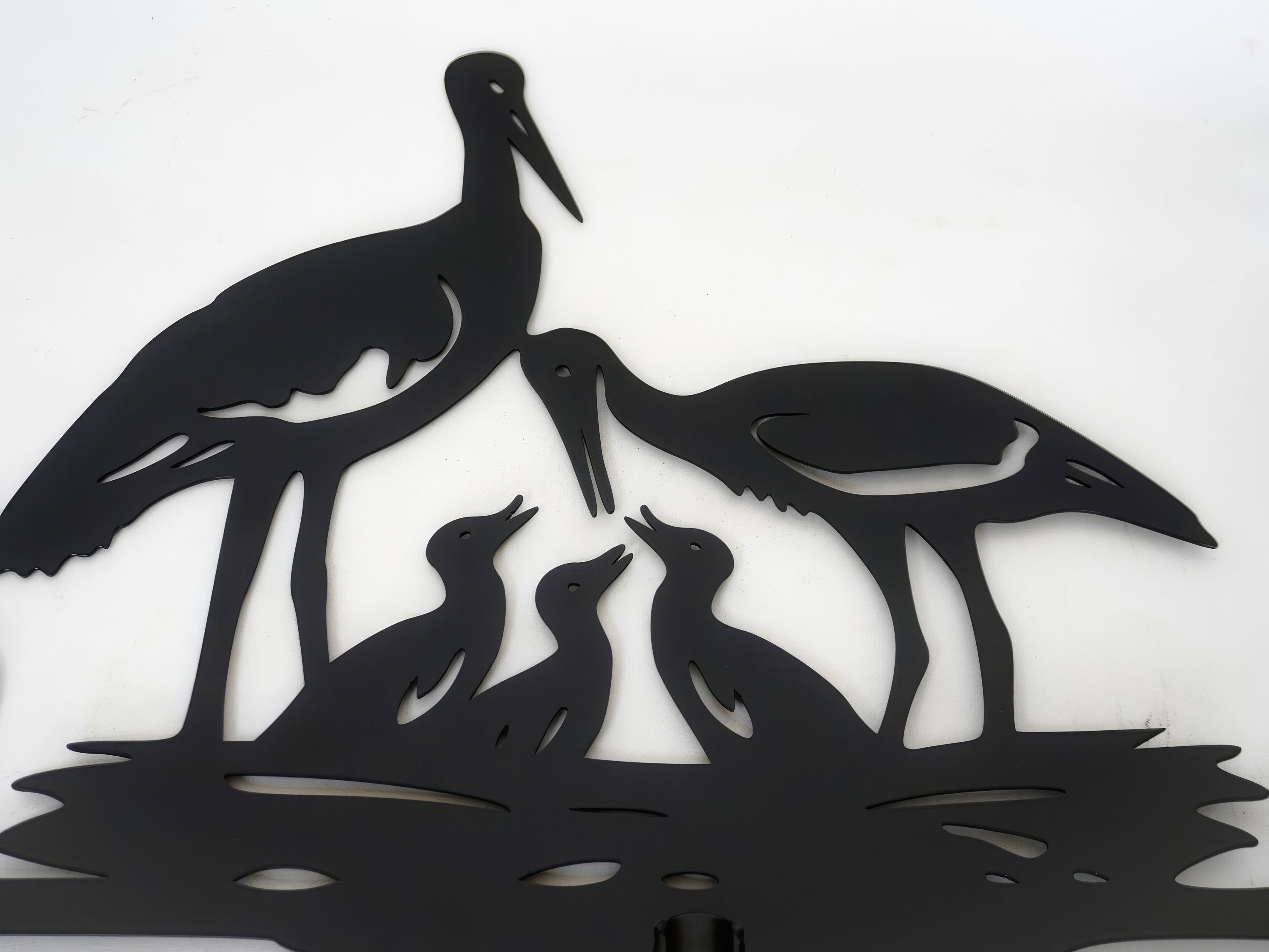 Metal Stork Family Weathervane — 3
