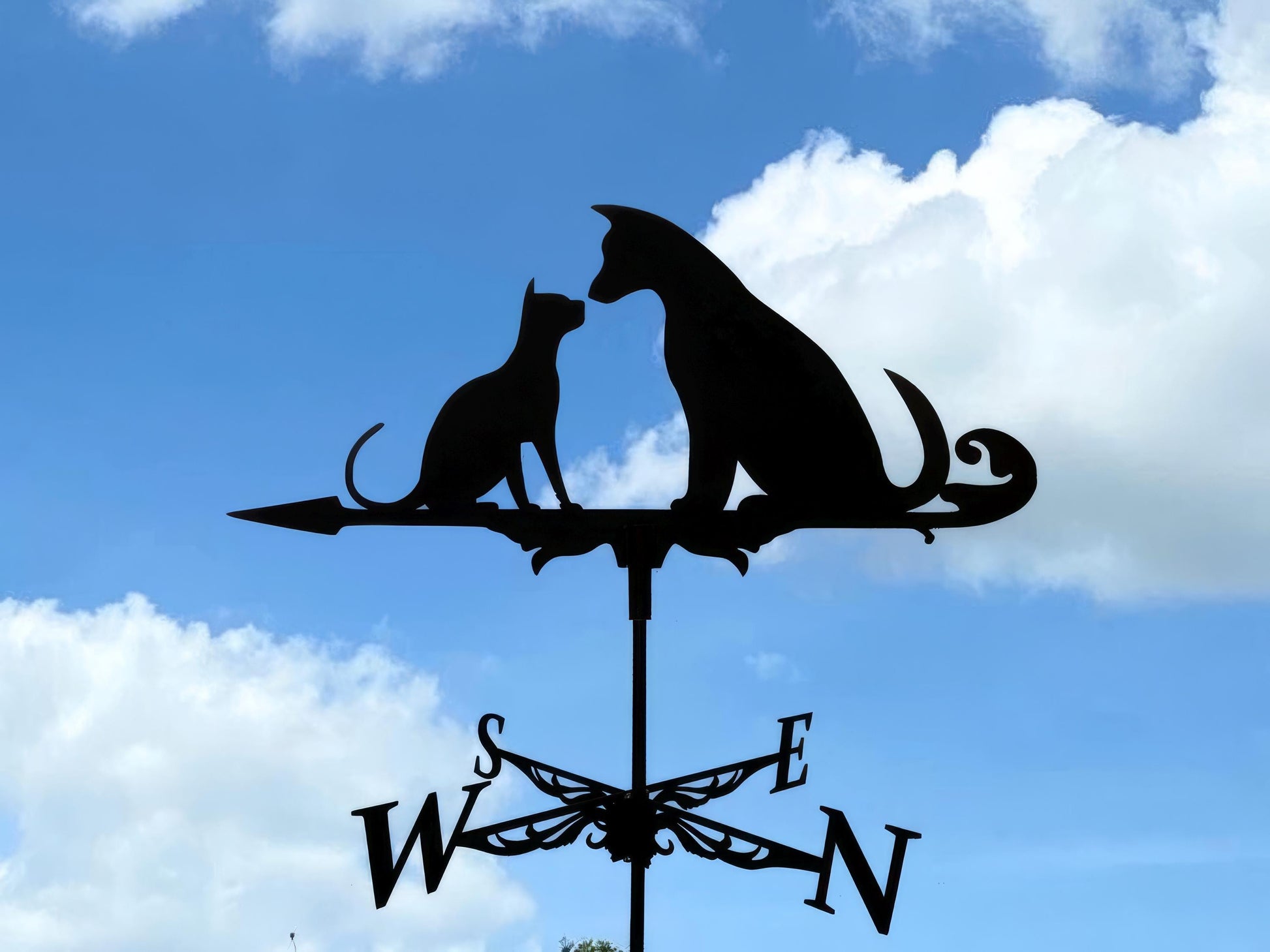Metal Cat & Dog Weathervane
