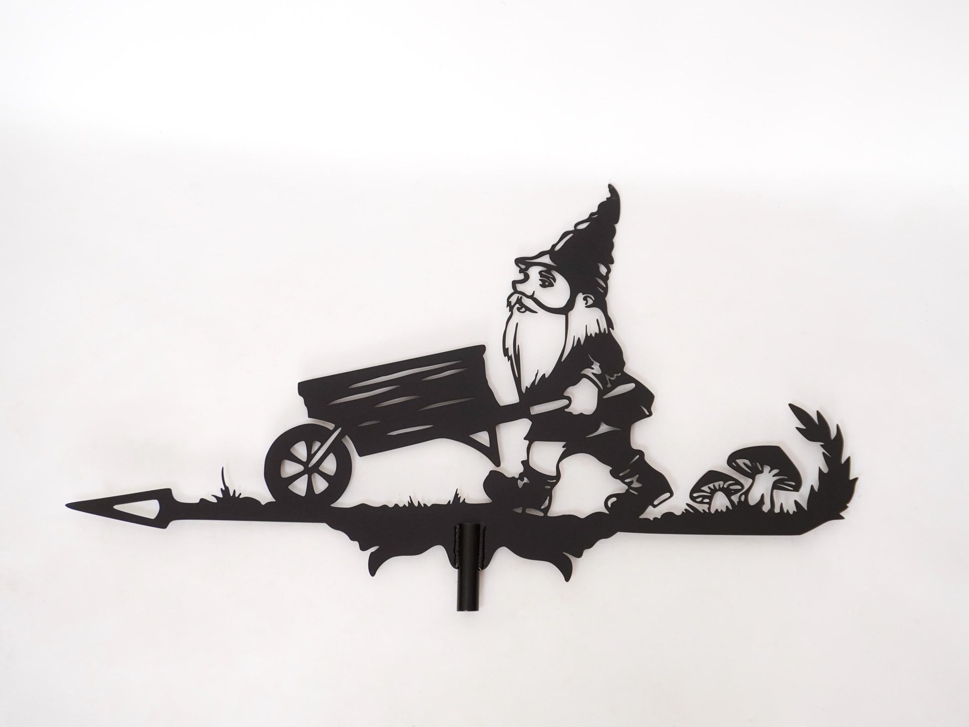 Handcrafted Garden Gnome Metal Weather Vane — 3