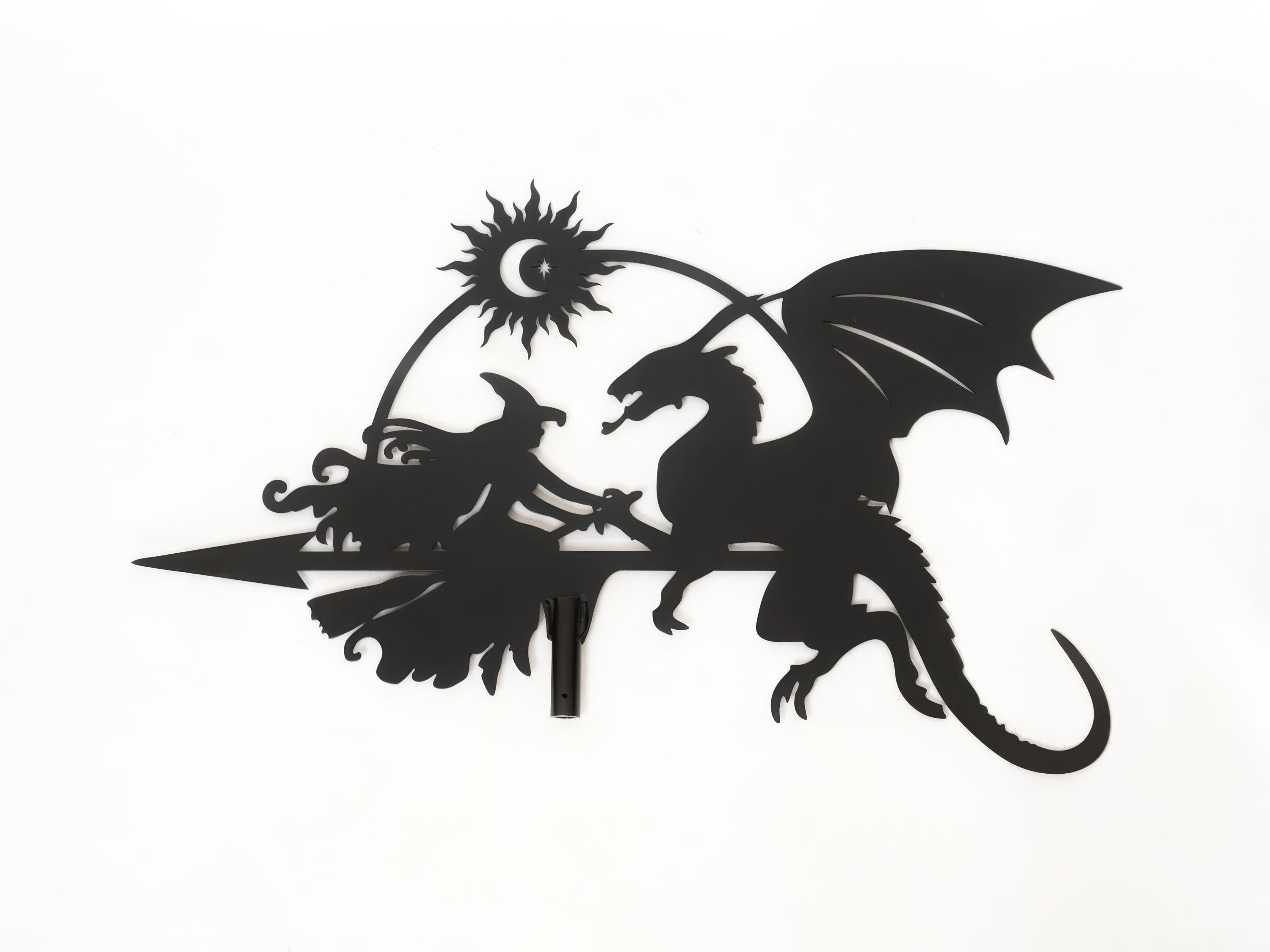 Dragon & Witch Metal Weathervane — 3