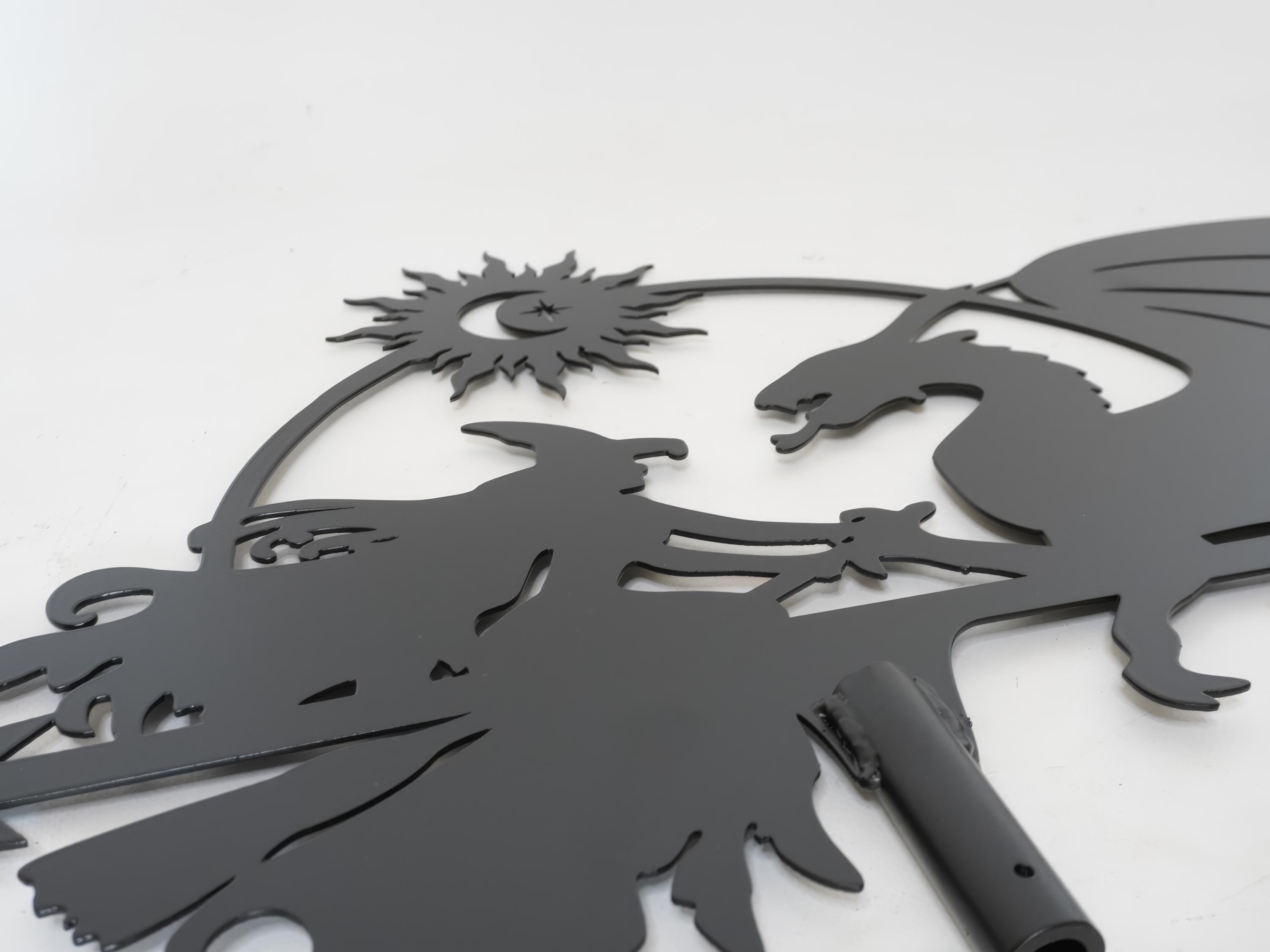 Dragon & Witch Metal Weathervane — 5