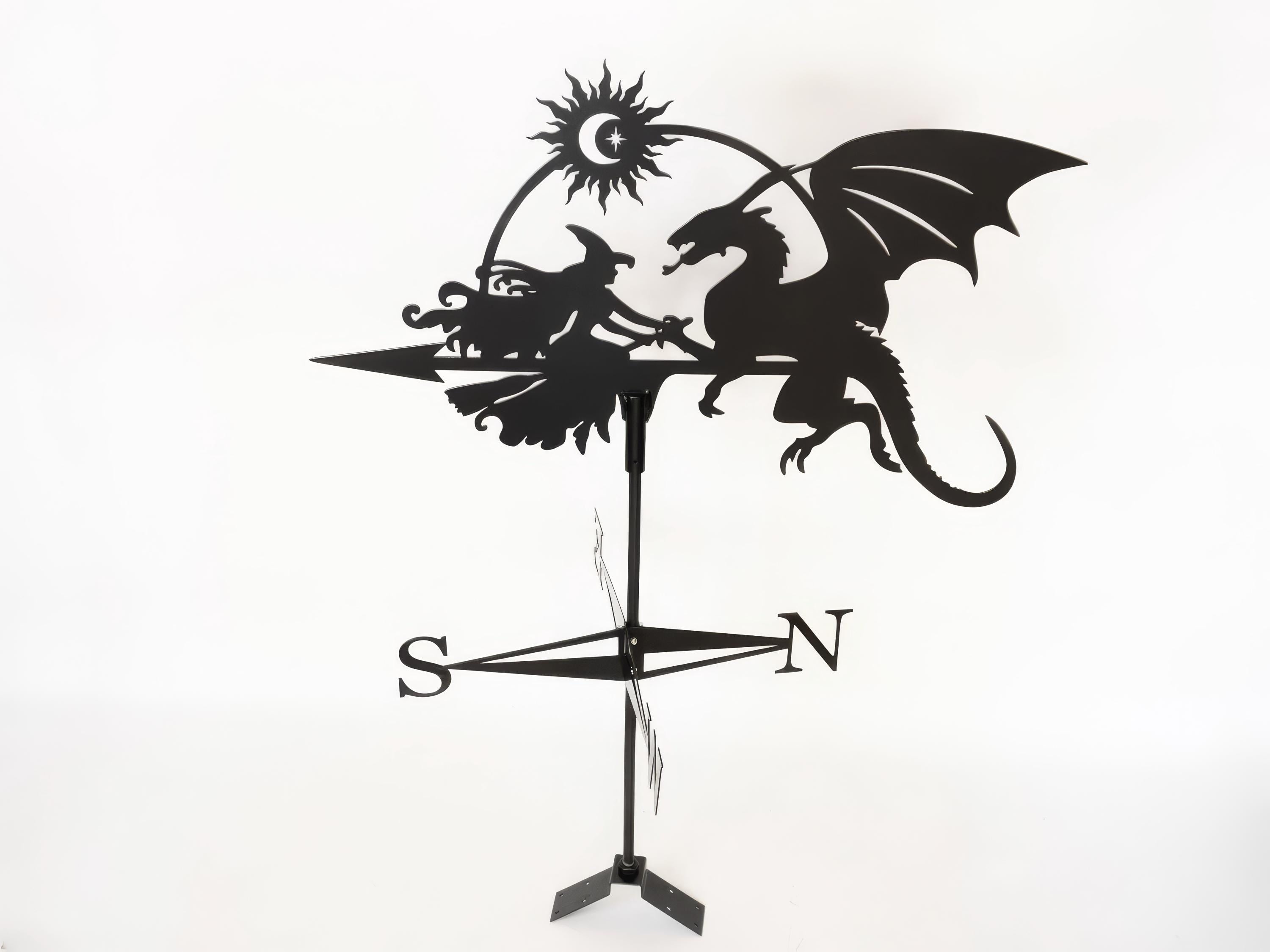 Dragon & Witch Metal Weathervane — 2