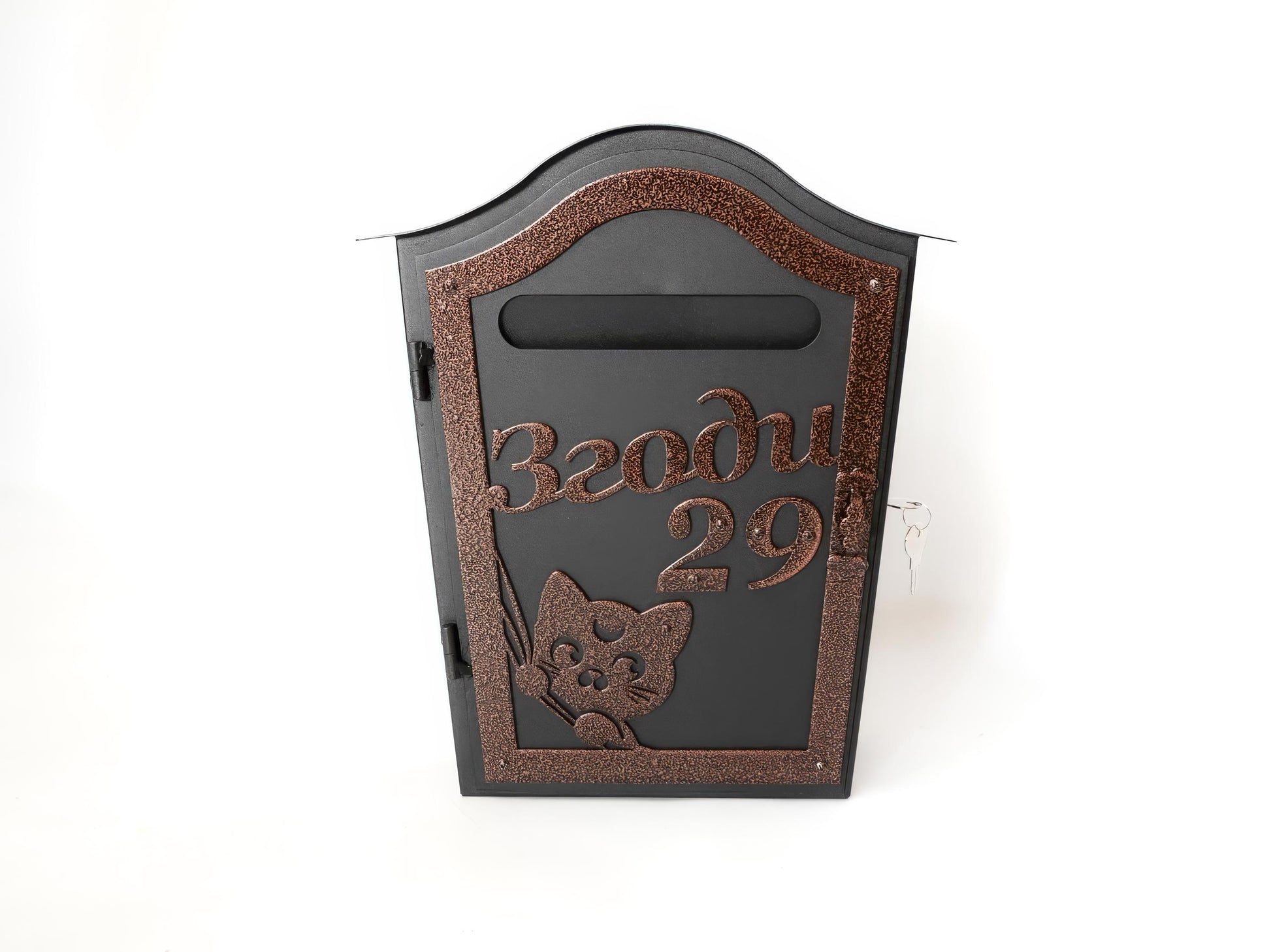 Personalized Locking Mailbox with Cat — 6