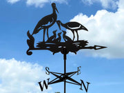 Metal Stork Family Weathervane