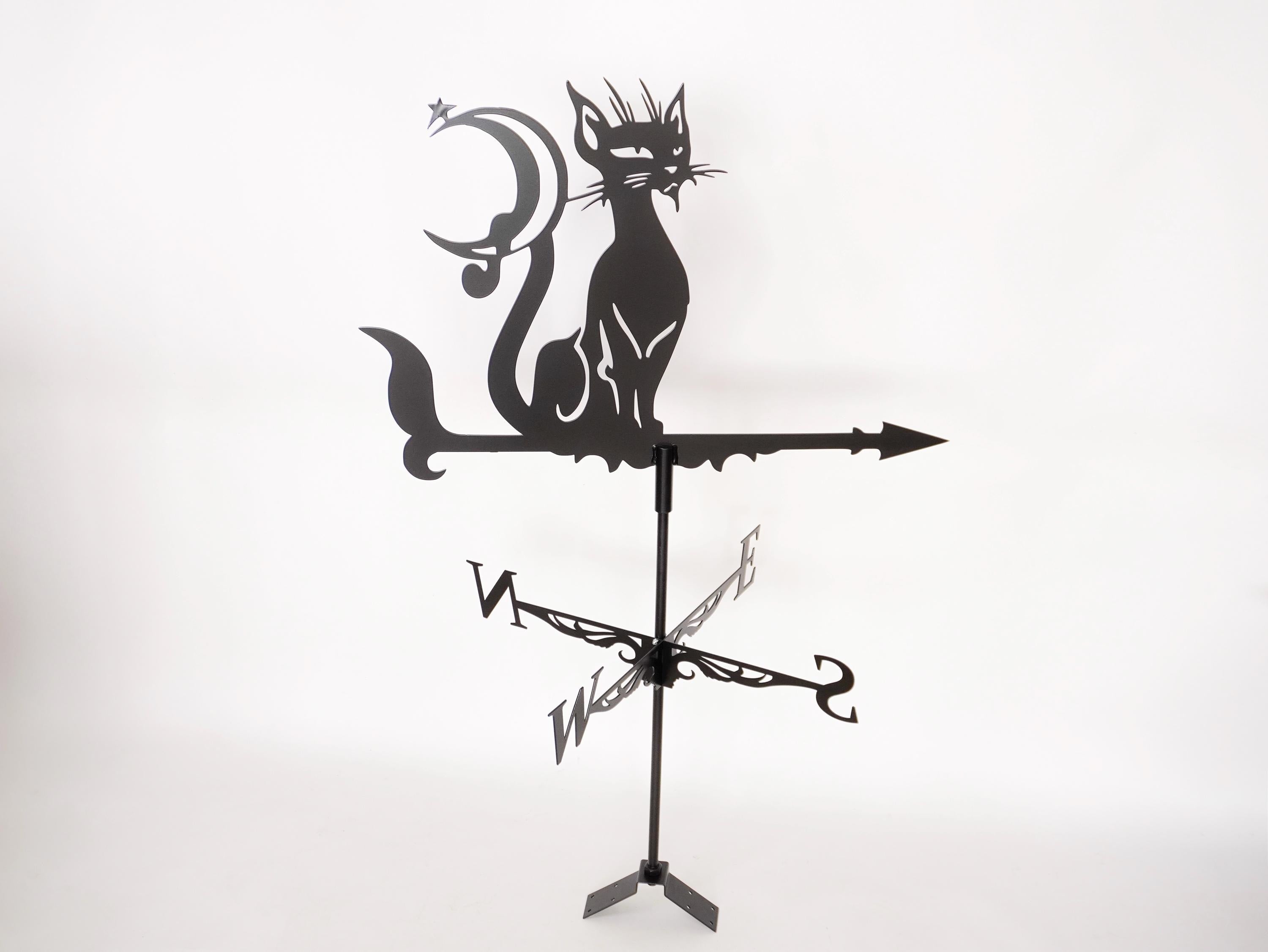 Moon Cat Metal Weathervane — 2