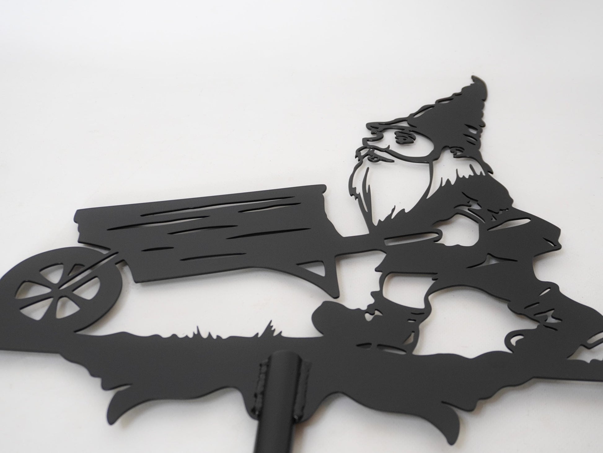 Handcrafted Garden Gnome Metal Weather Vane — 5
