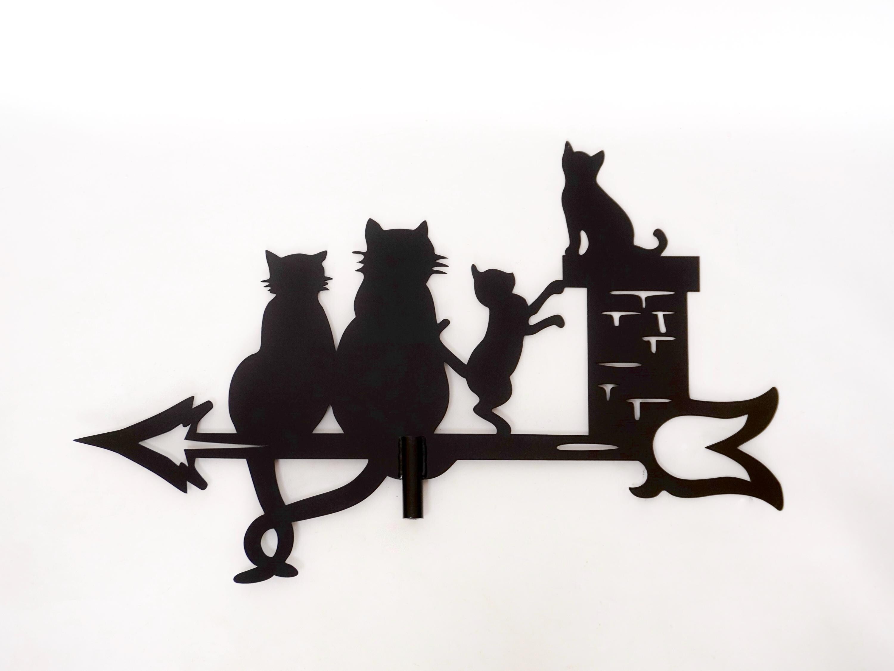 Cat Family Metal Weathervane — 3