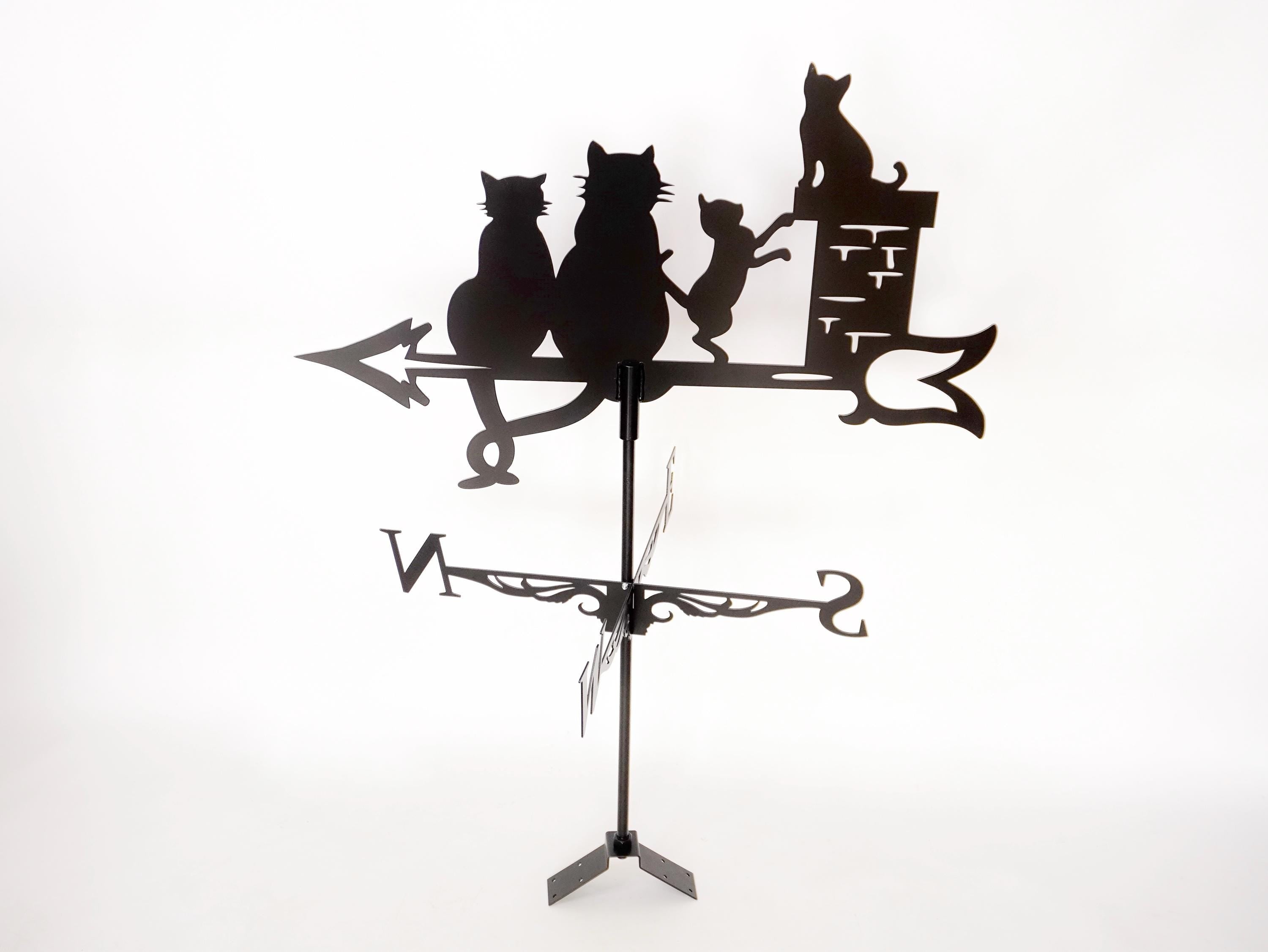 Cat Family Metal Weathervane — 2