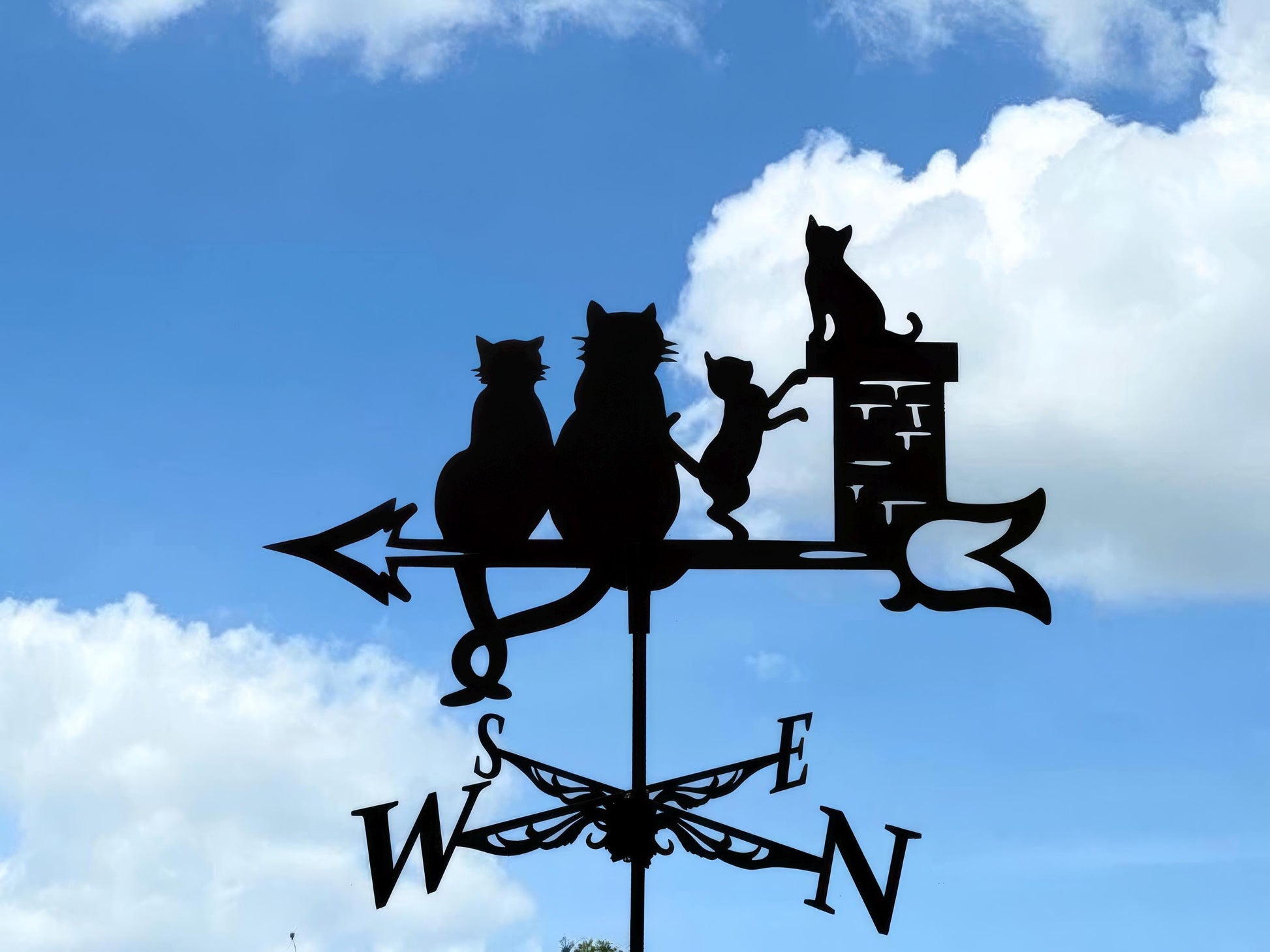Cat Family Metal Weathervane