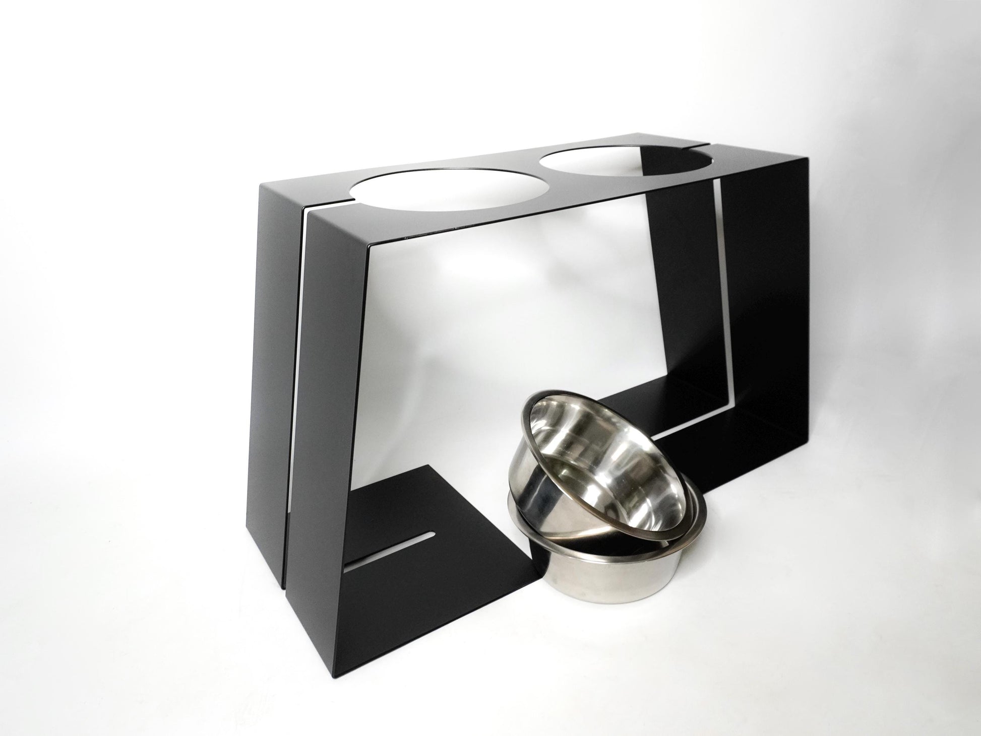 Modern Elevated Double Dog Bowl Stand — 2