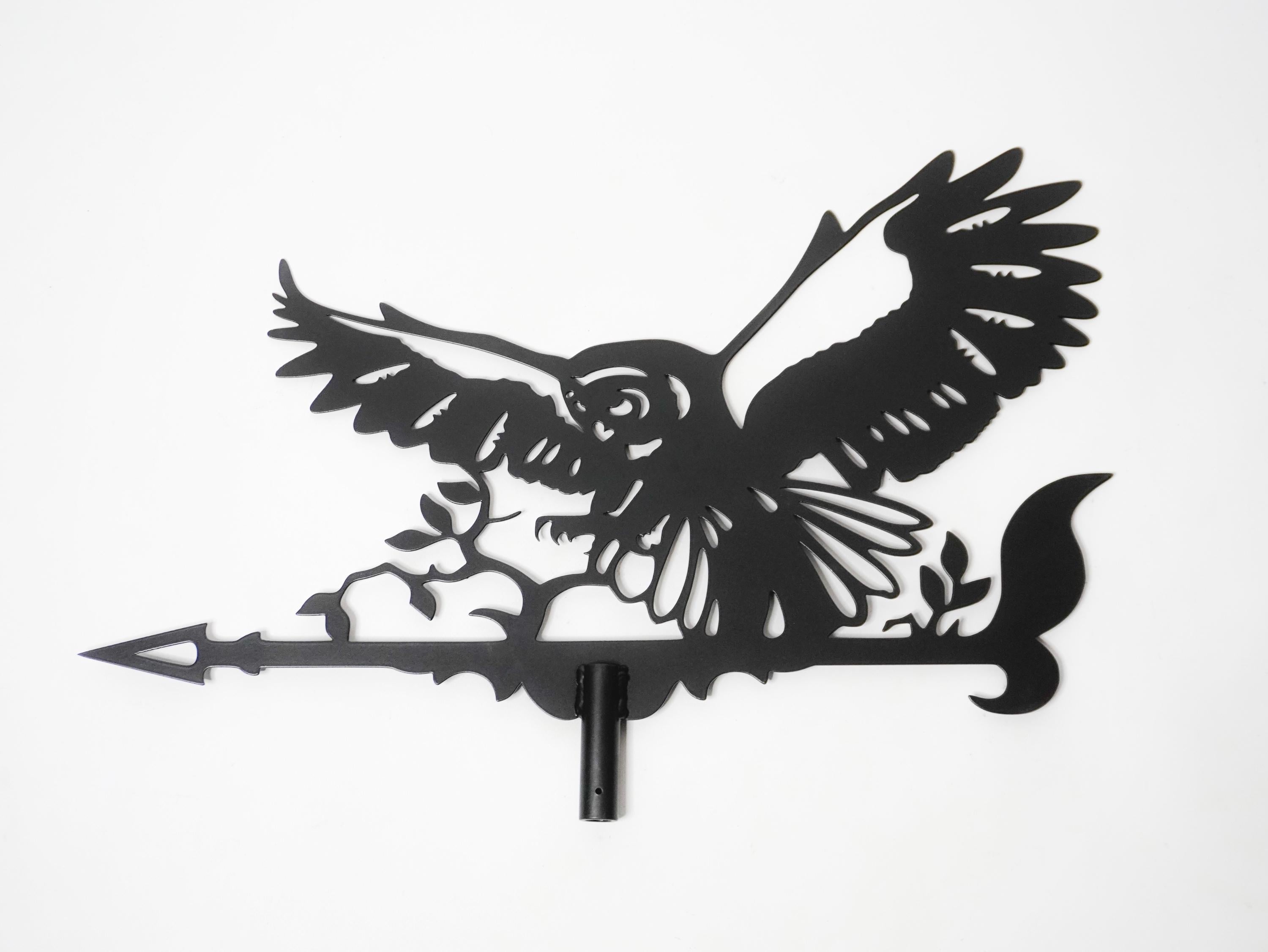 Owl Weathervane Handcrafted Metal Wind Direction Indicator — 3