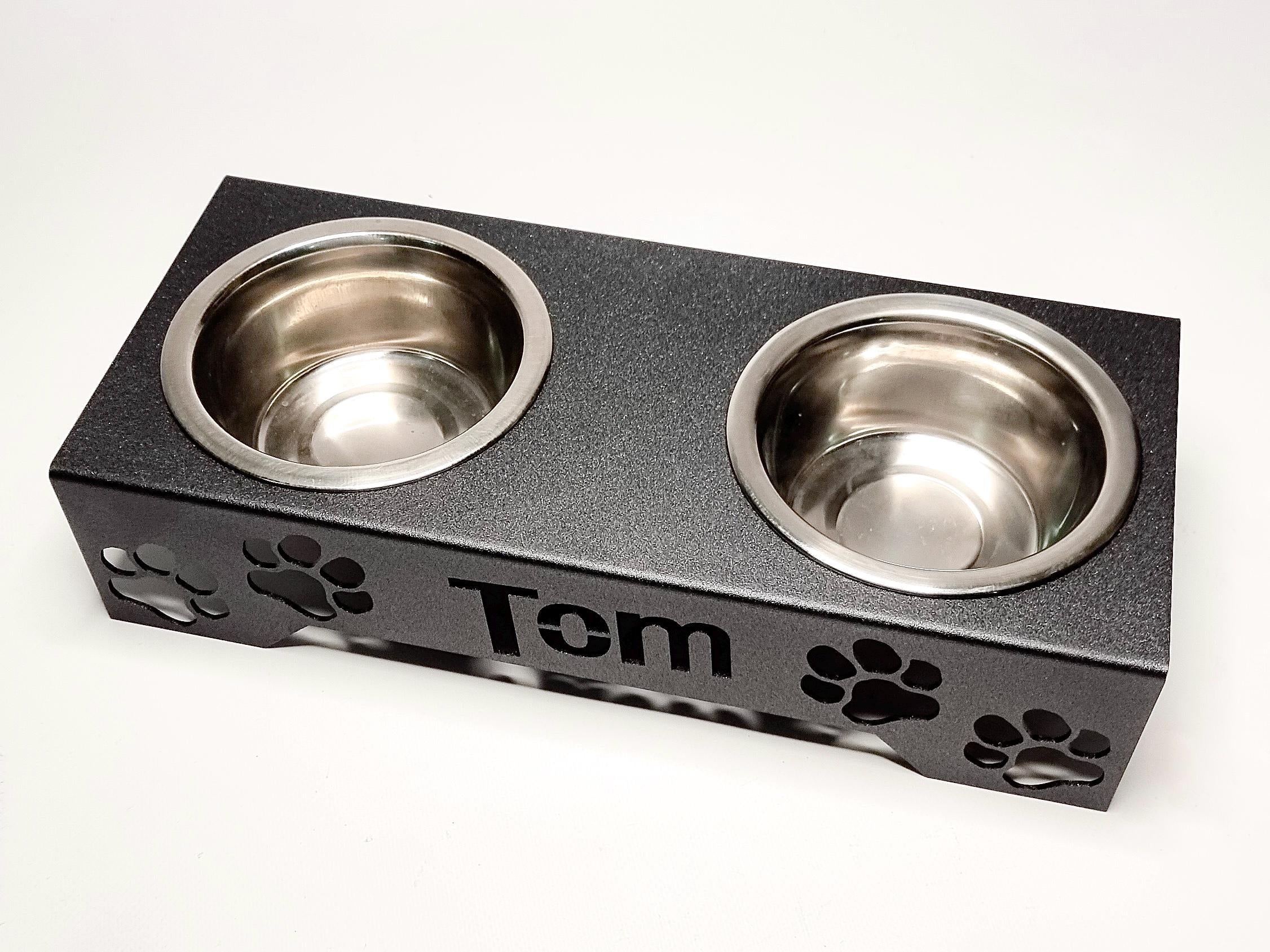 Personalized Metal Dog Bowl Stand