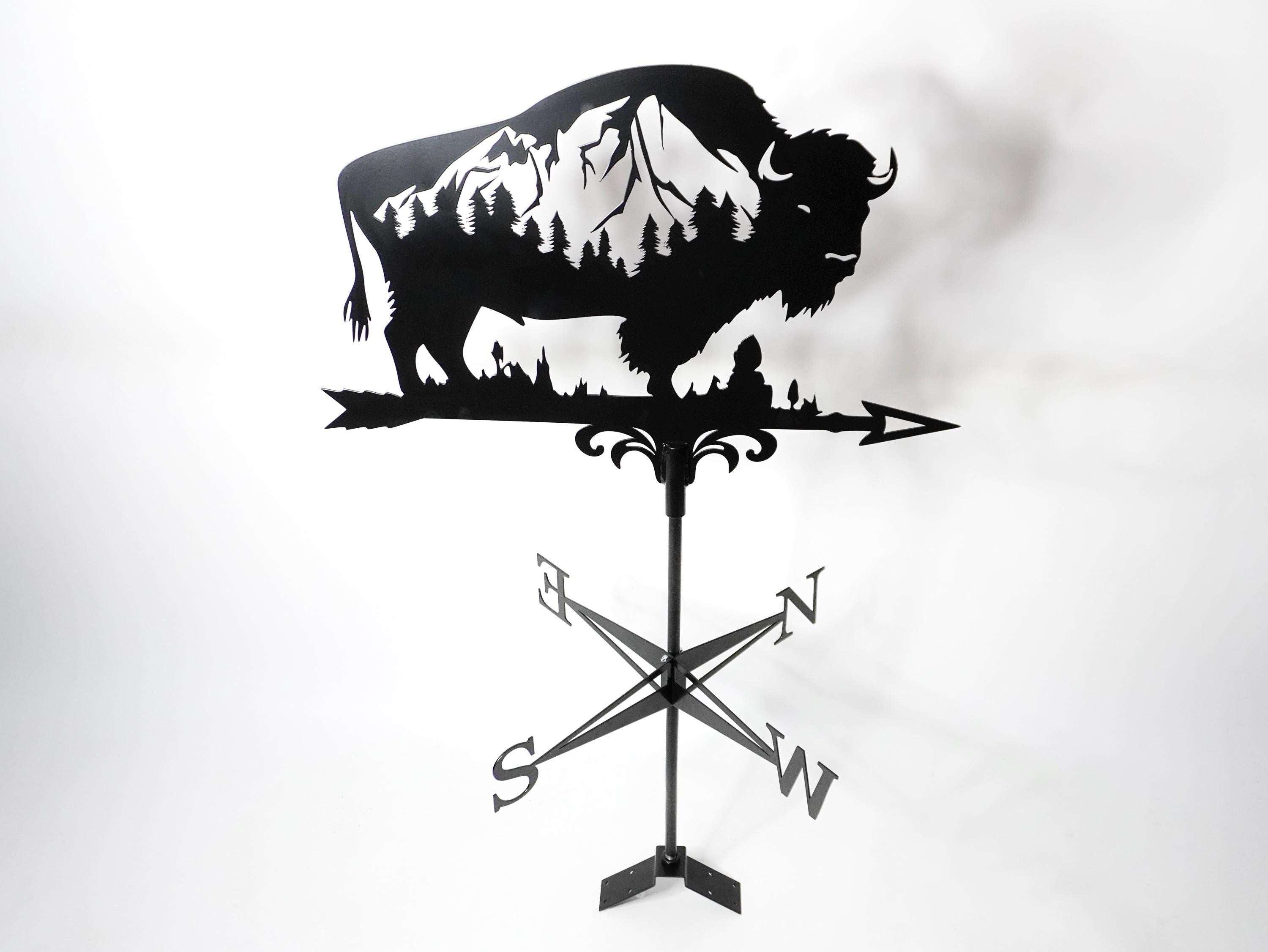Bison Weathervane Wind Vane Decor for Roof or Garden — 2