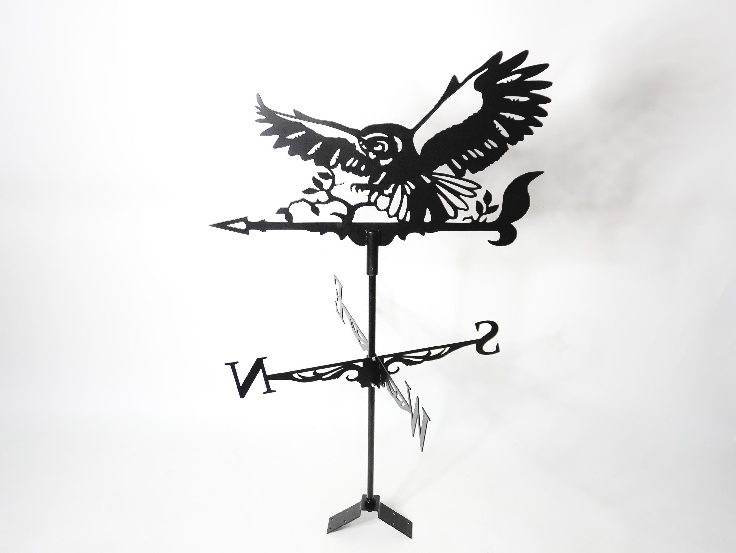Owl Weathervane Handcrafted Metal Wind Direction Indicator — 2