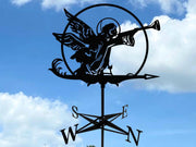 Angel Weathervane Metal Wind Direction Indicator for Roof or Garden