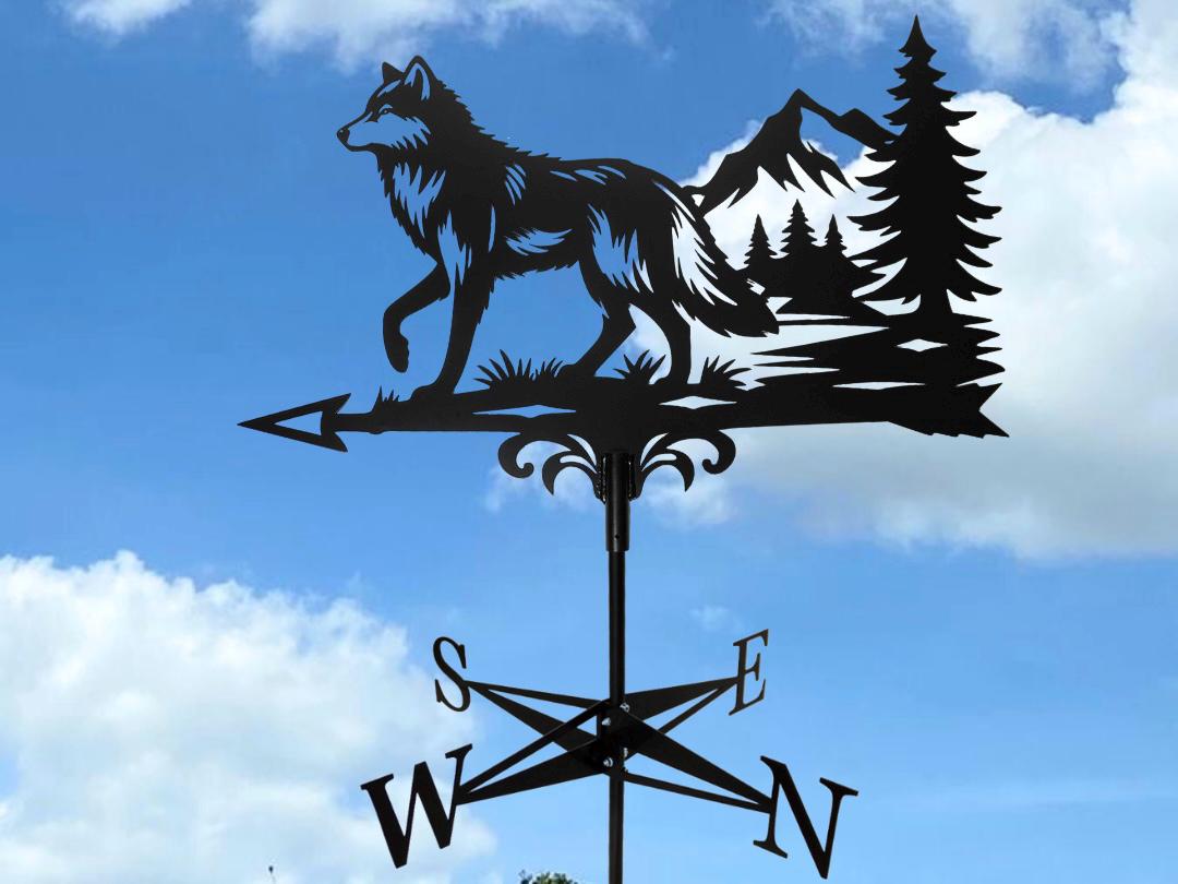 Metal Wolf Weathervane