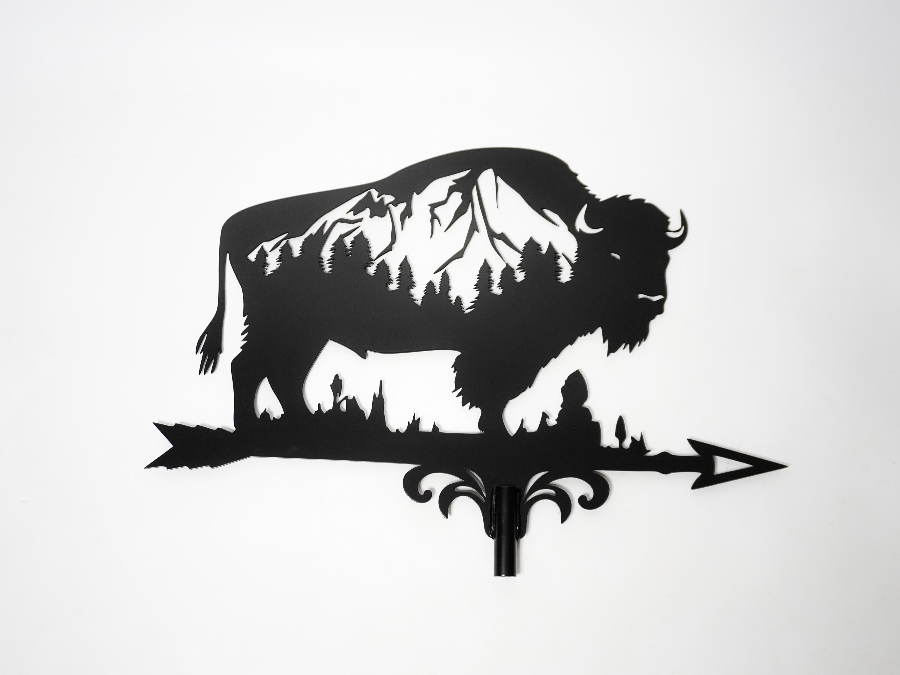 Bison Weathervane Wind Vane Decor for Roof or Garden — 3