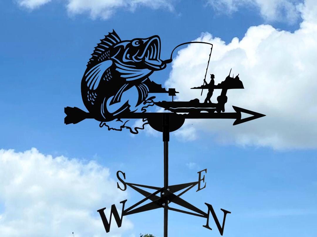 Metal Fisherman Weathervane