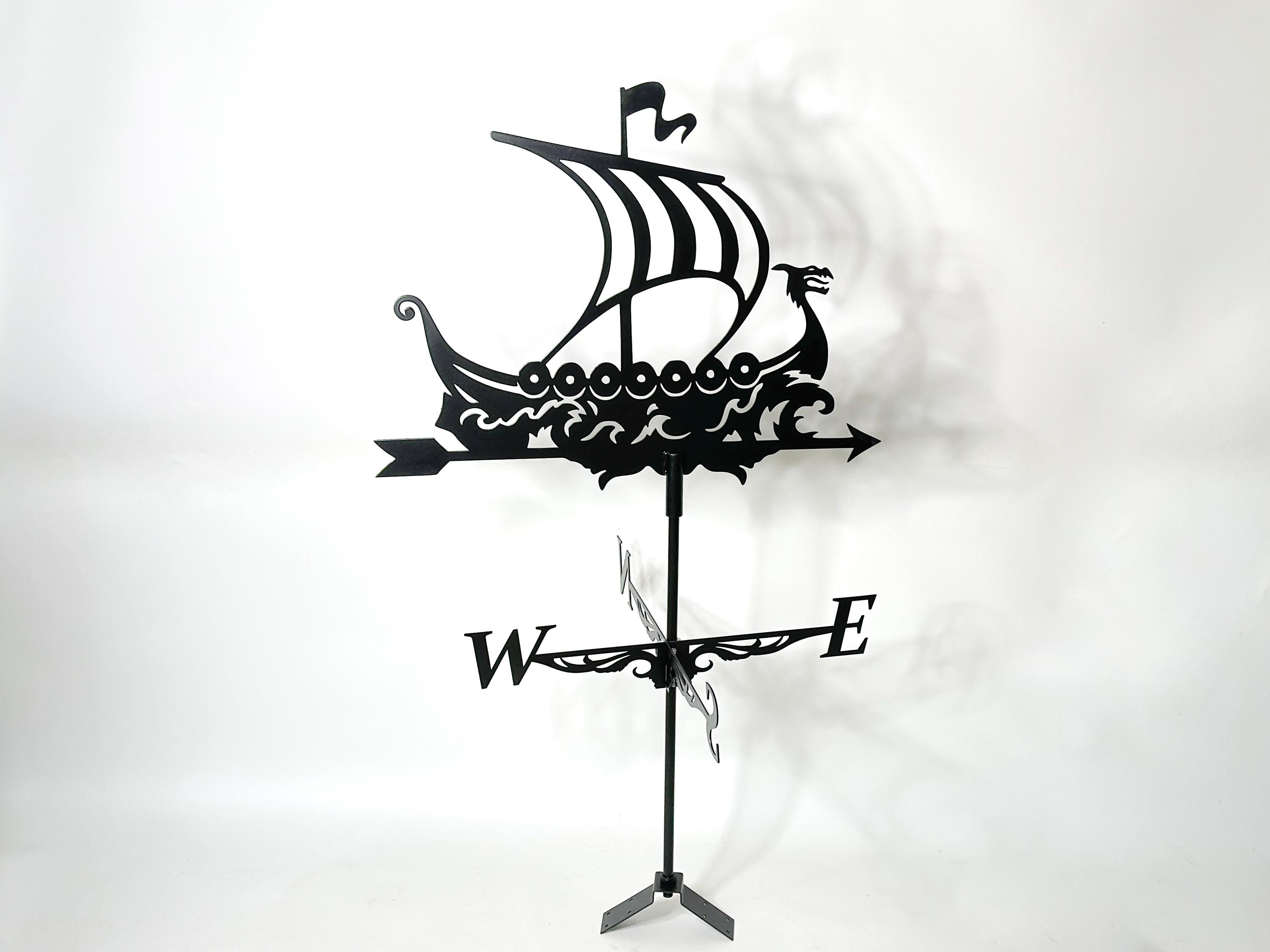 Metal Viking Ship Weathervane — 2