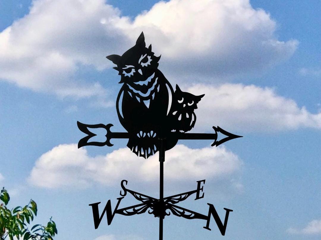Owl Family Weathervane for Roof or Garden