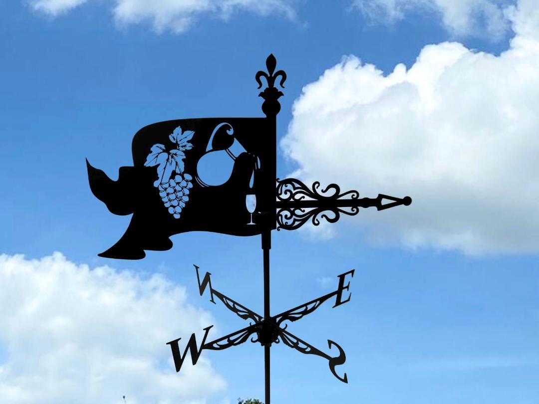Metal Weathervane Winemaker's Roof or Garden Decor