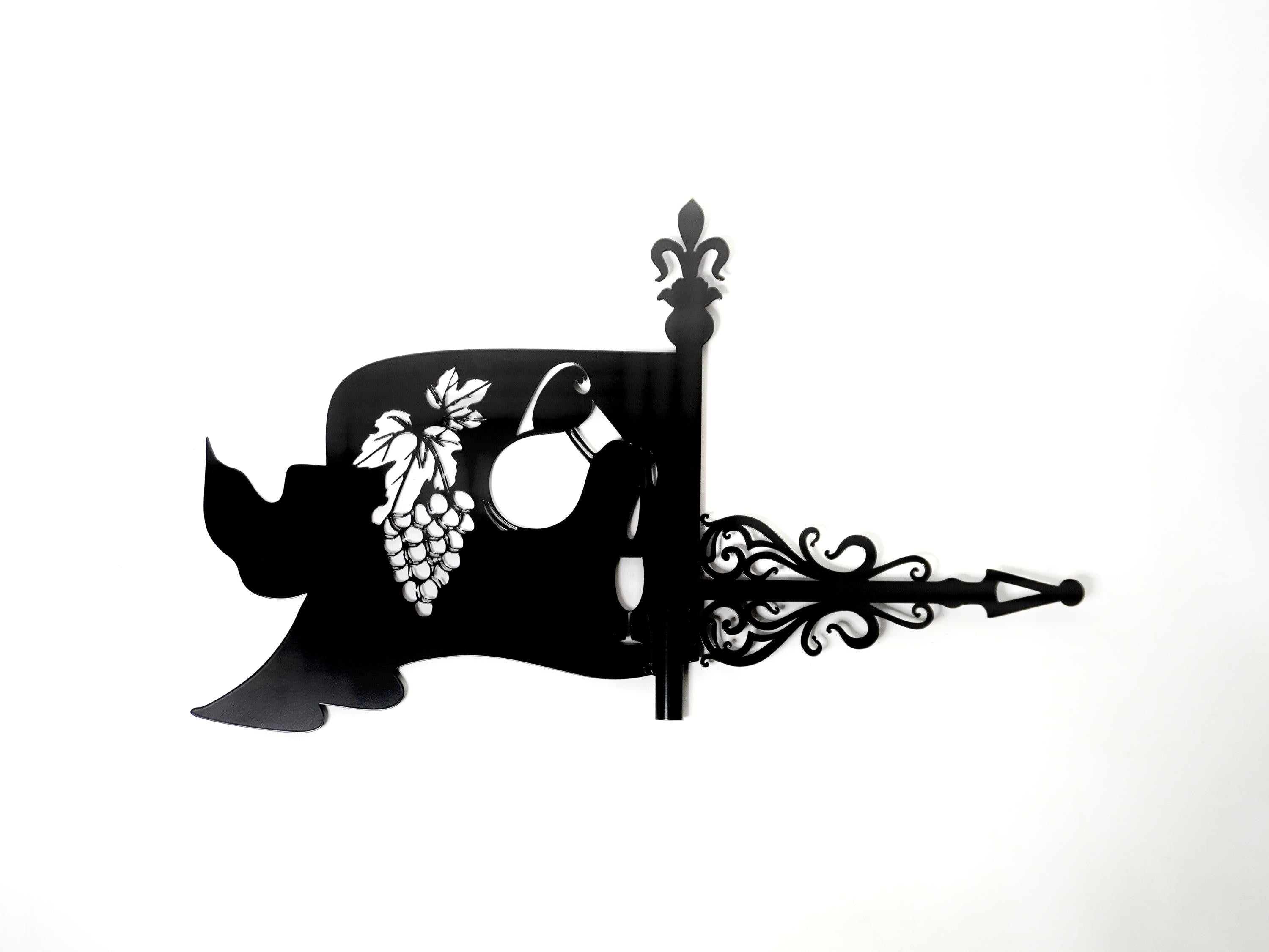 Metal Weathervane Winemaker's Roof or Garden Decor — 3