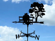 Metal Couple Under Tree Weathervane