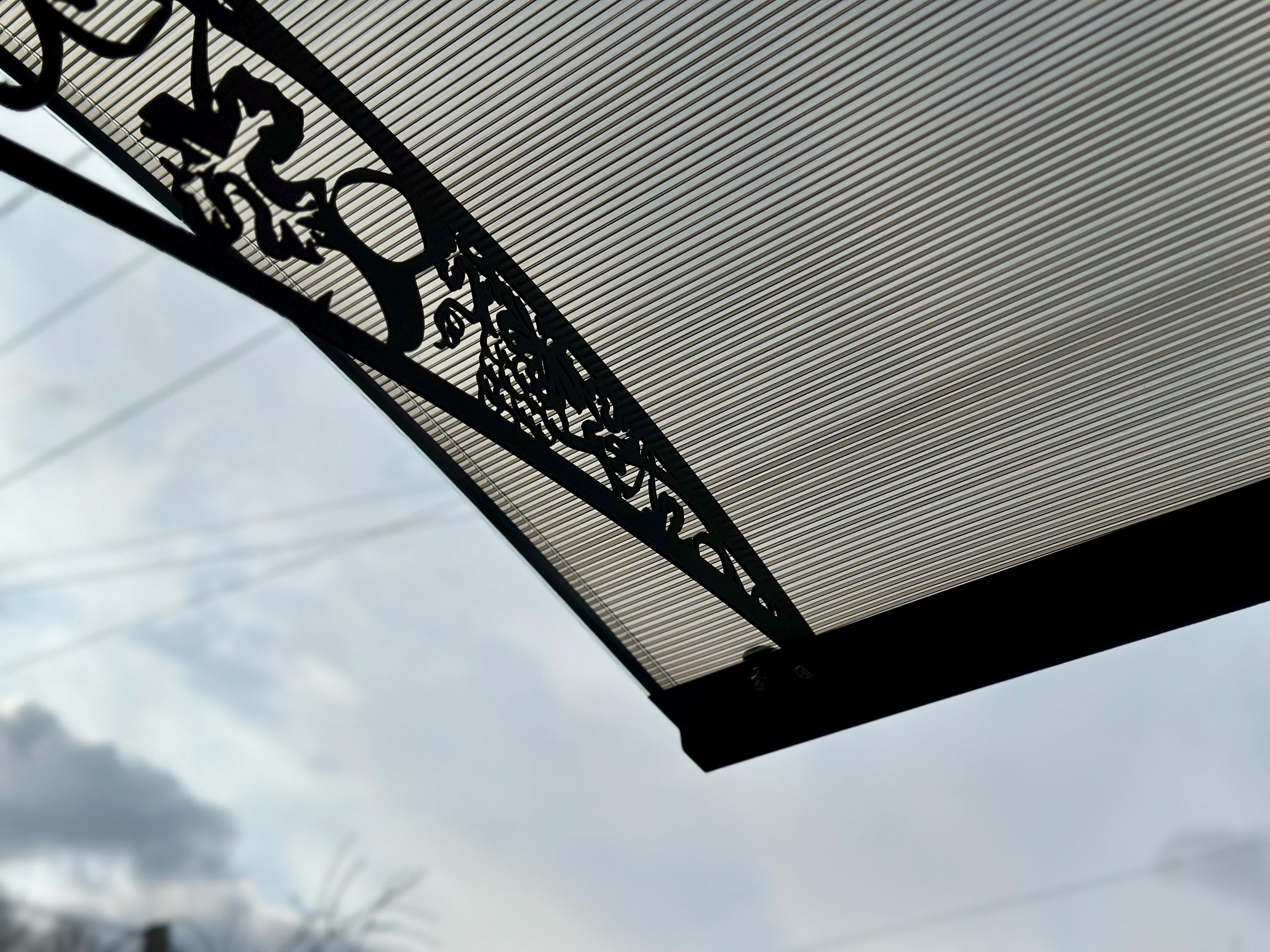 Metal Door Canopy with Grapevine Ornament — 7