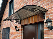 Tinted Polycarbonate Door Awning Kit Metal Brackets for Front Entrance