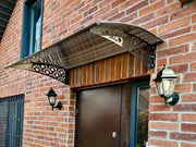 Door Awning with Decorative Metal Supports