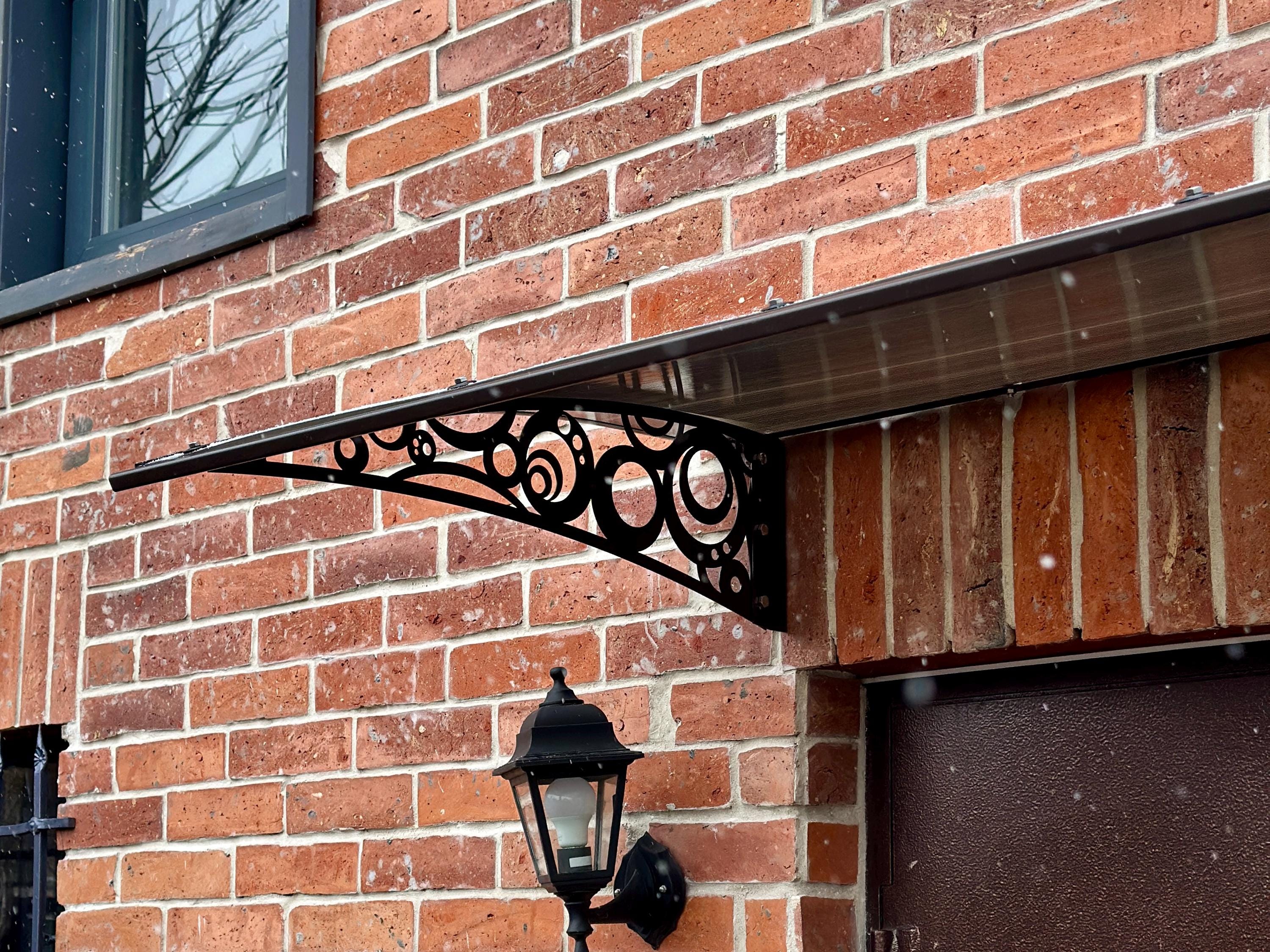 Metal Awning Door with Decorative Design — 2