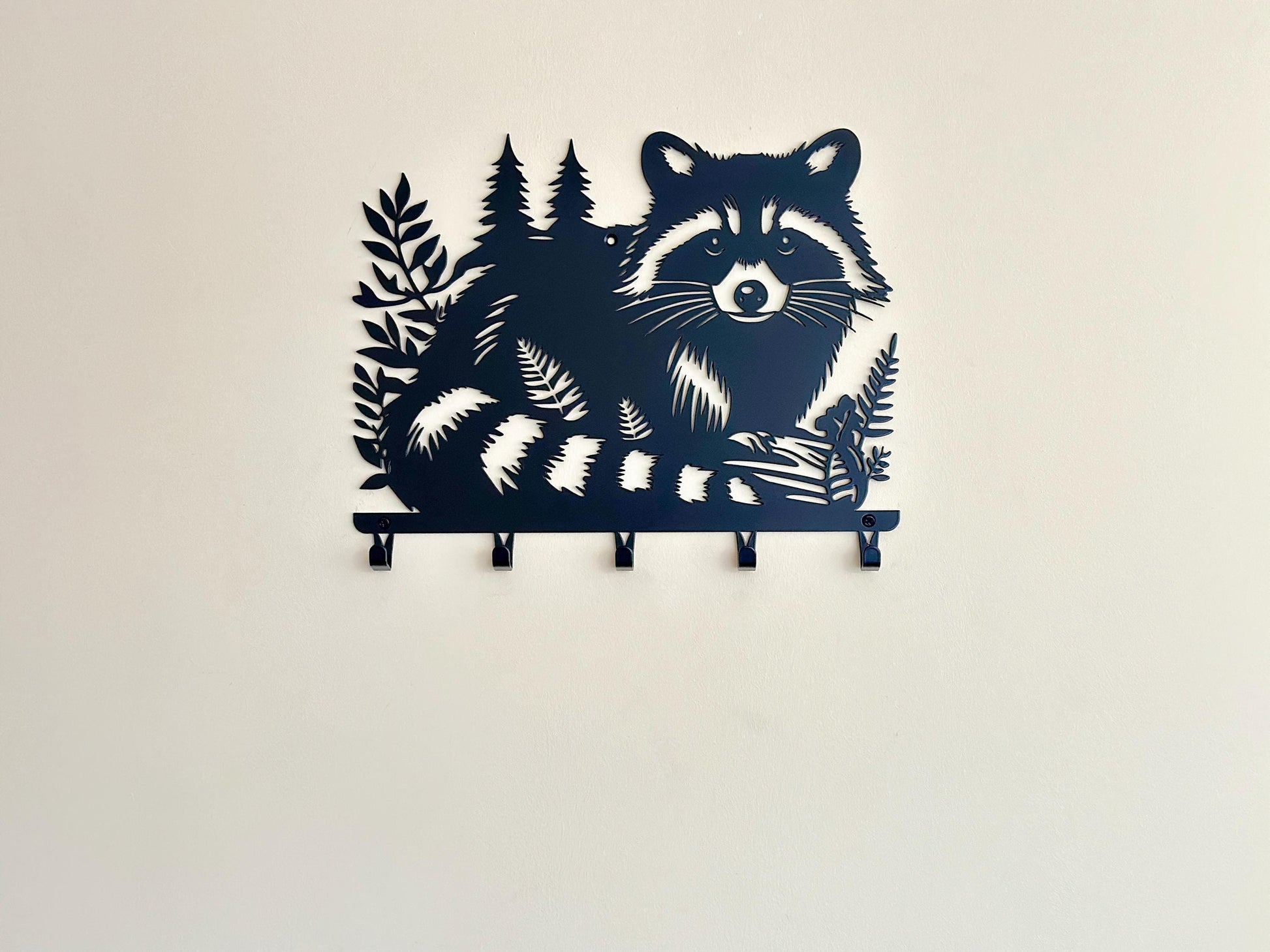 Raccoon Forest Metal Coat Rack — 5