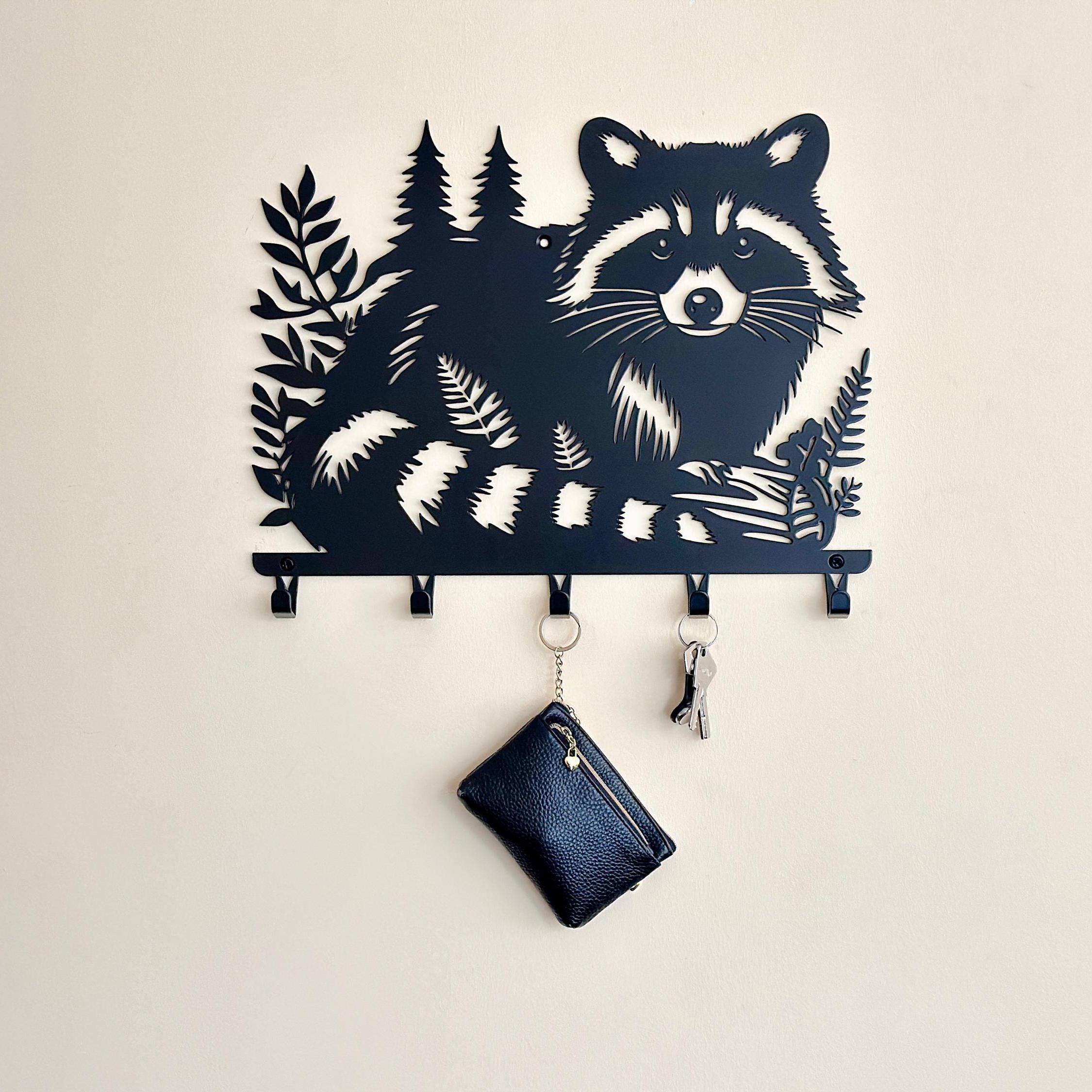 Raccoon Forest Metal Coat Rack