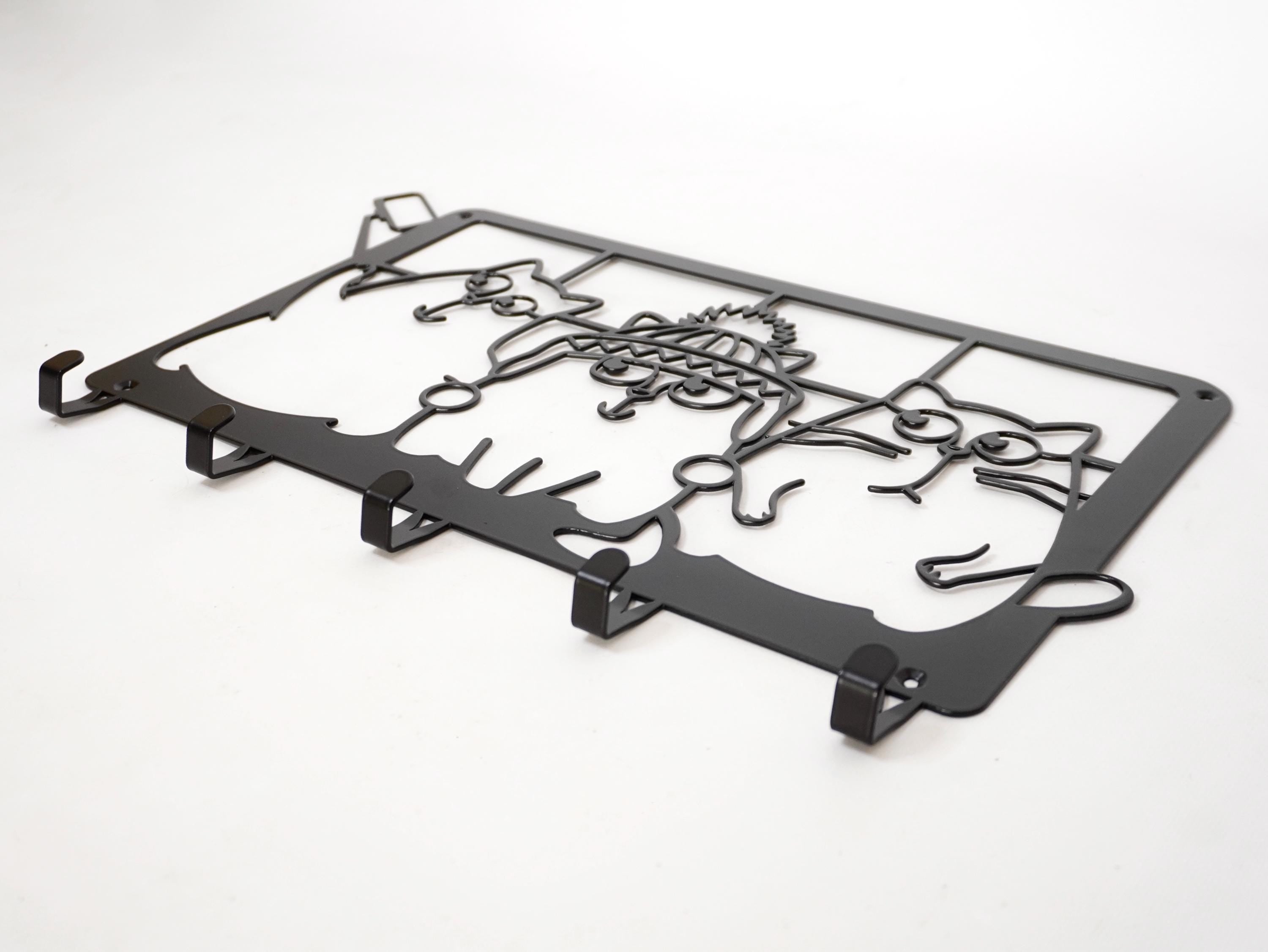 Cats Selfie Metal Coat Hook Rack — 5