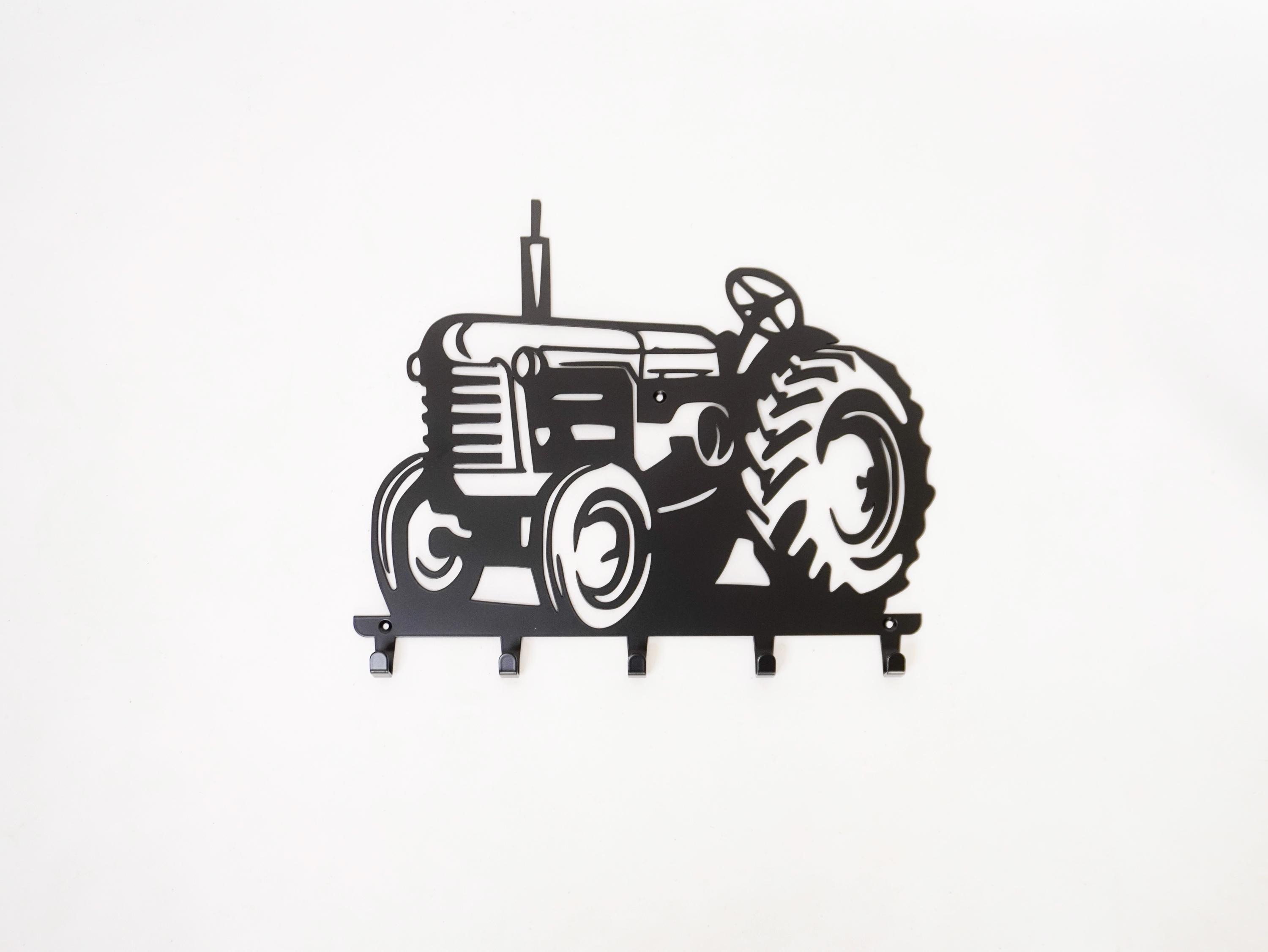 Tractor Coat & Key Rack with Hooks — 3