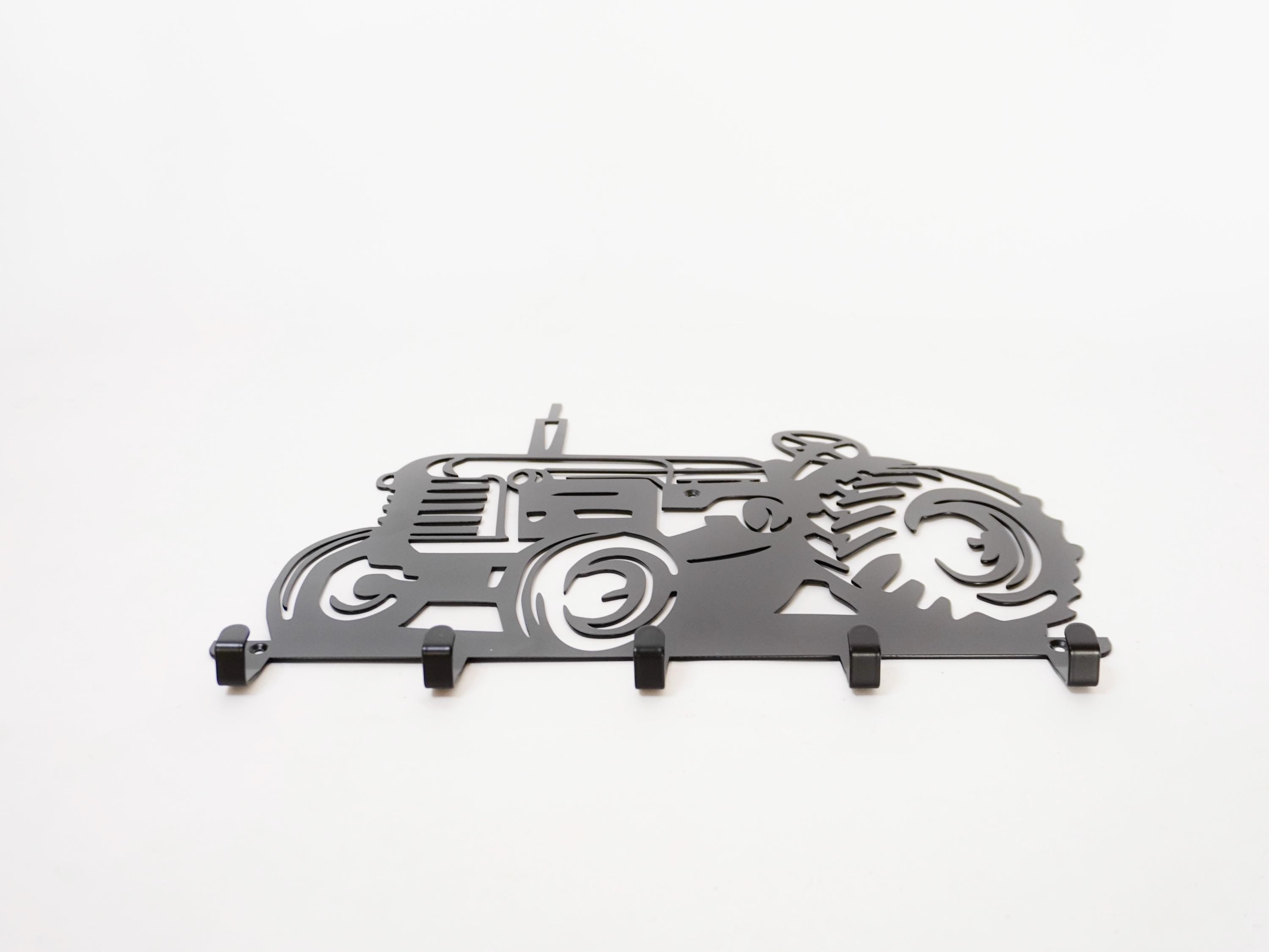 Tractor Coat & Key Rack with Hooks — 4