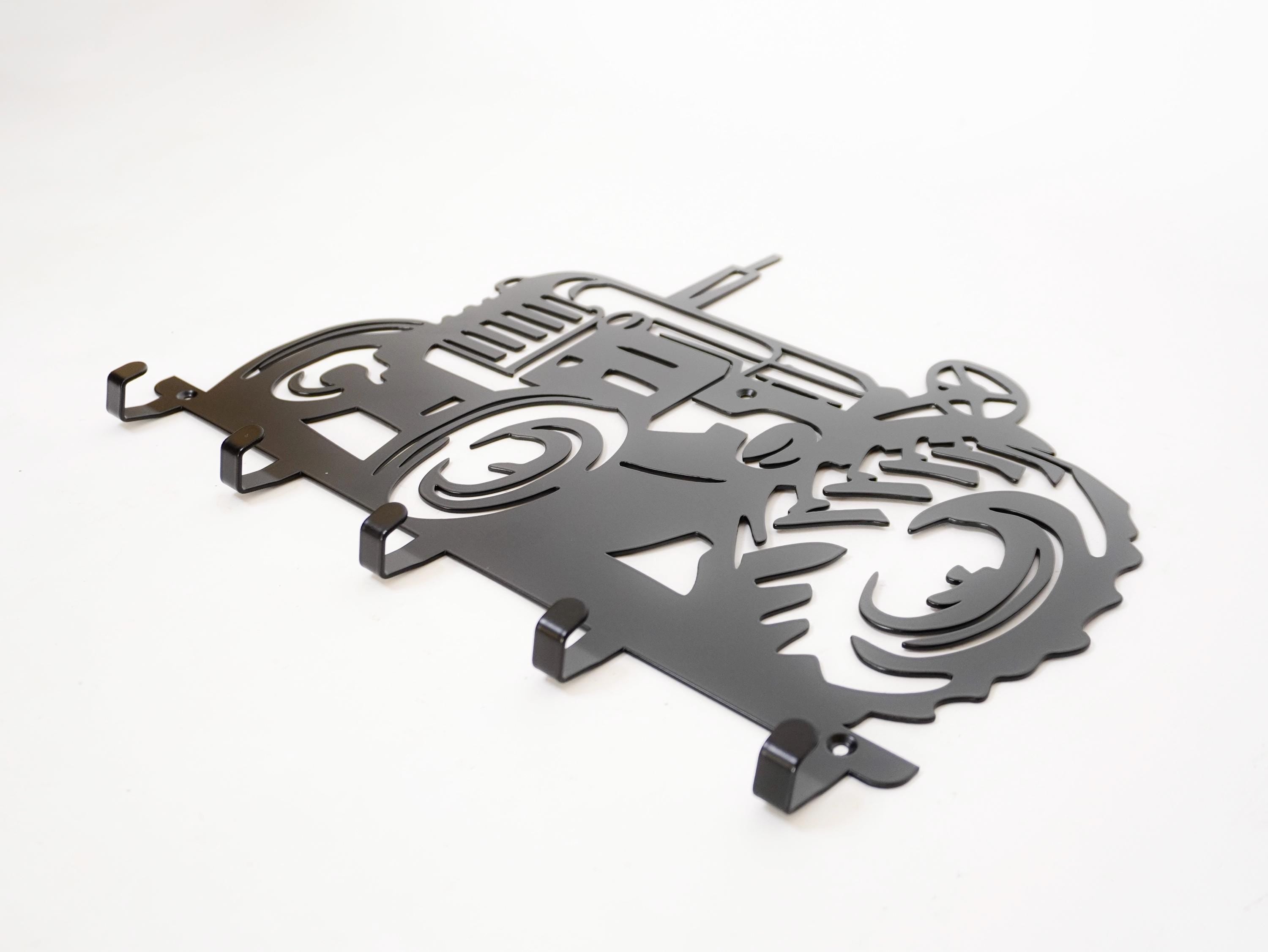 Tractor Coat & Key Rack with Hooks — 5