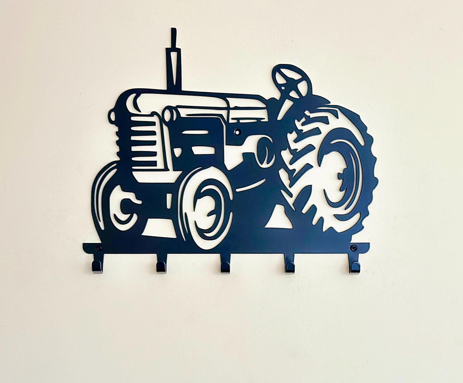 Tractor Coat & Key Rack with Hooks