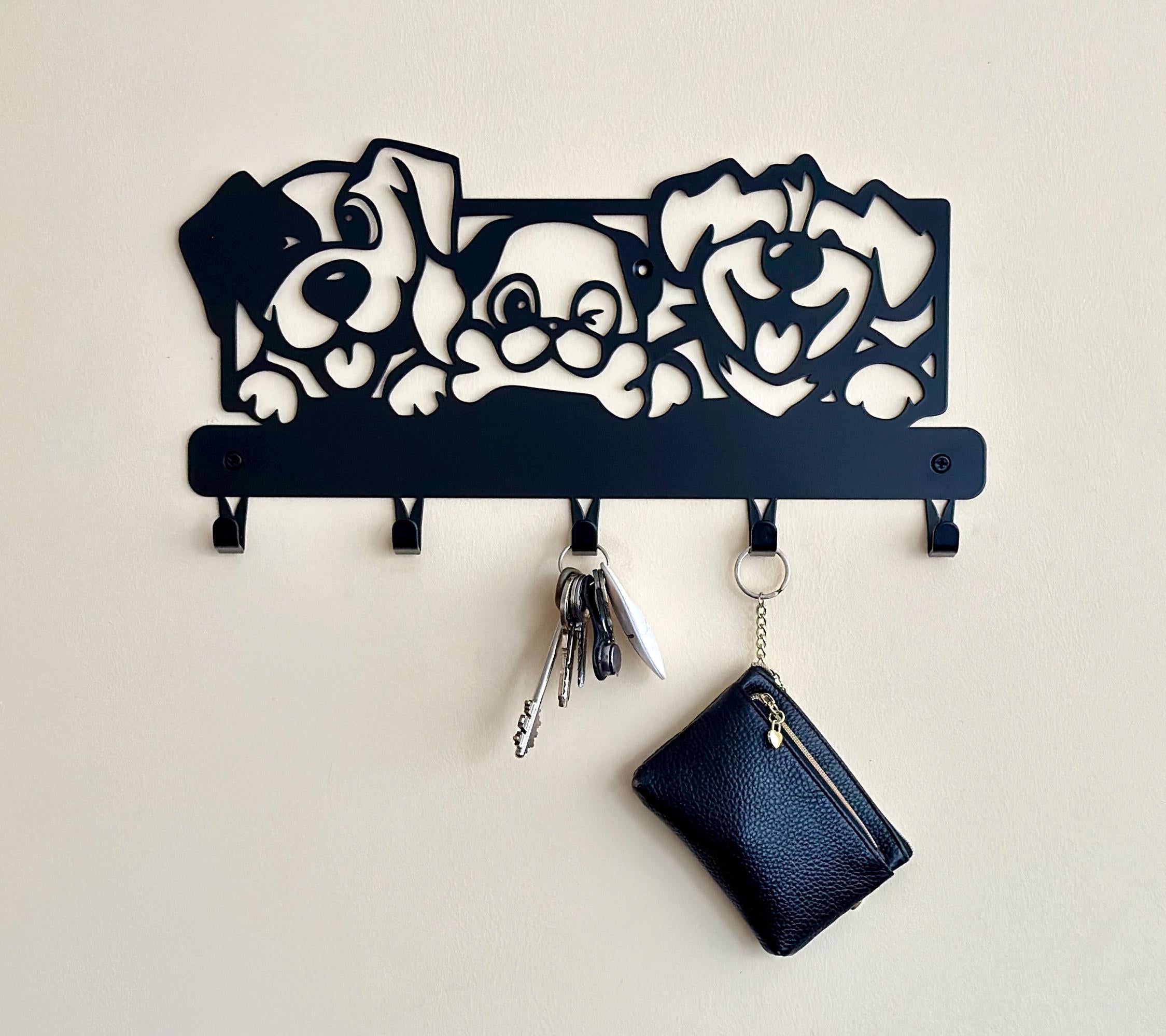 Dogs Wall Mounted Coat Rack