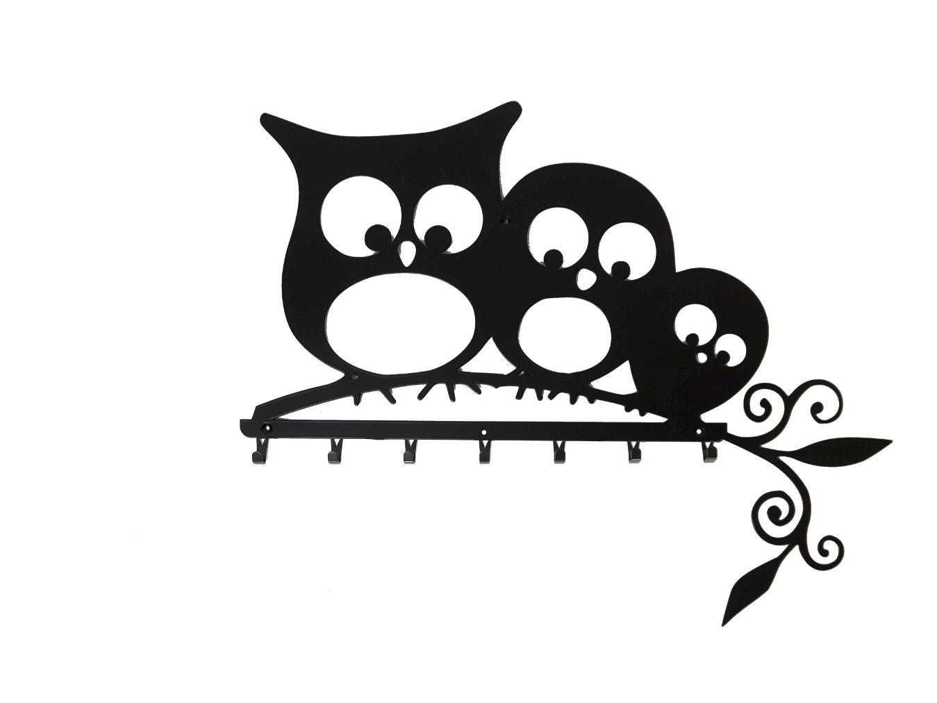 Owl Family Metal Key Hanger — 6