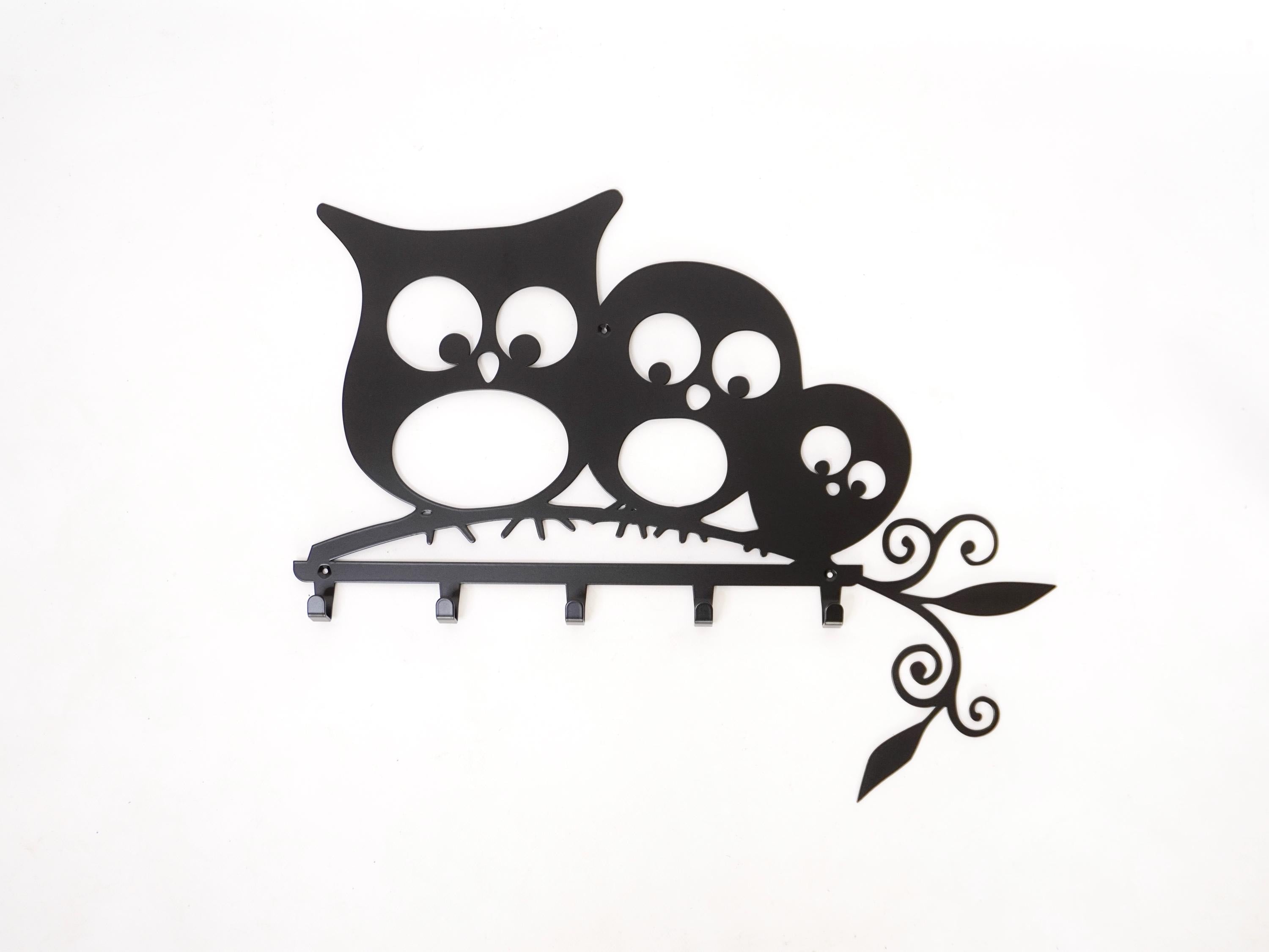 Owl Family Metal Key Hanger — 2