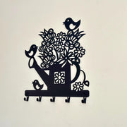 Metal Wall-Mounted Coat Rack Flowers & Birds