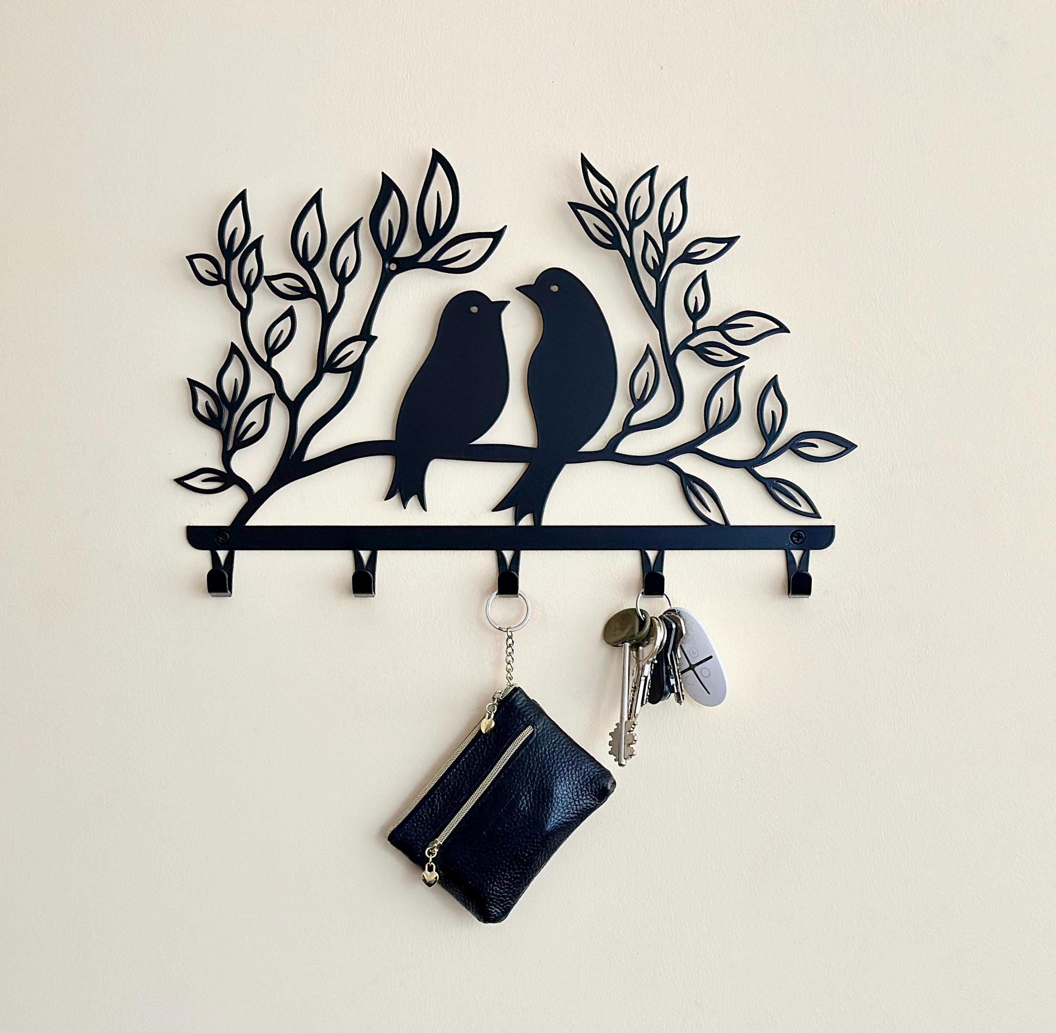 Metal Bird Branch Coat Rack