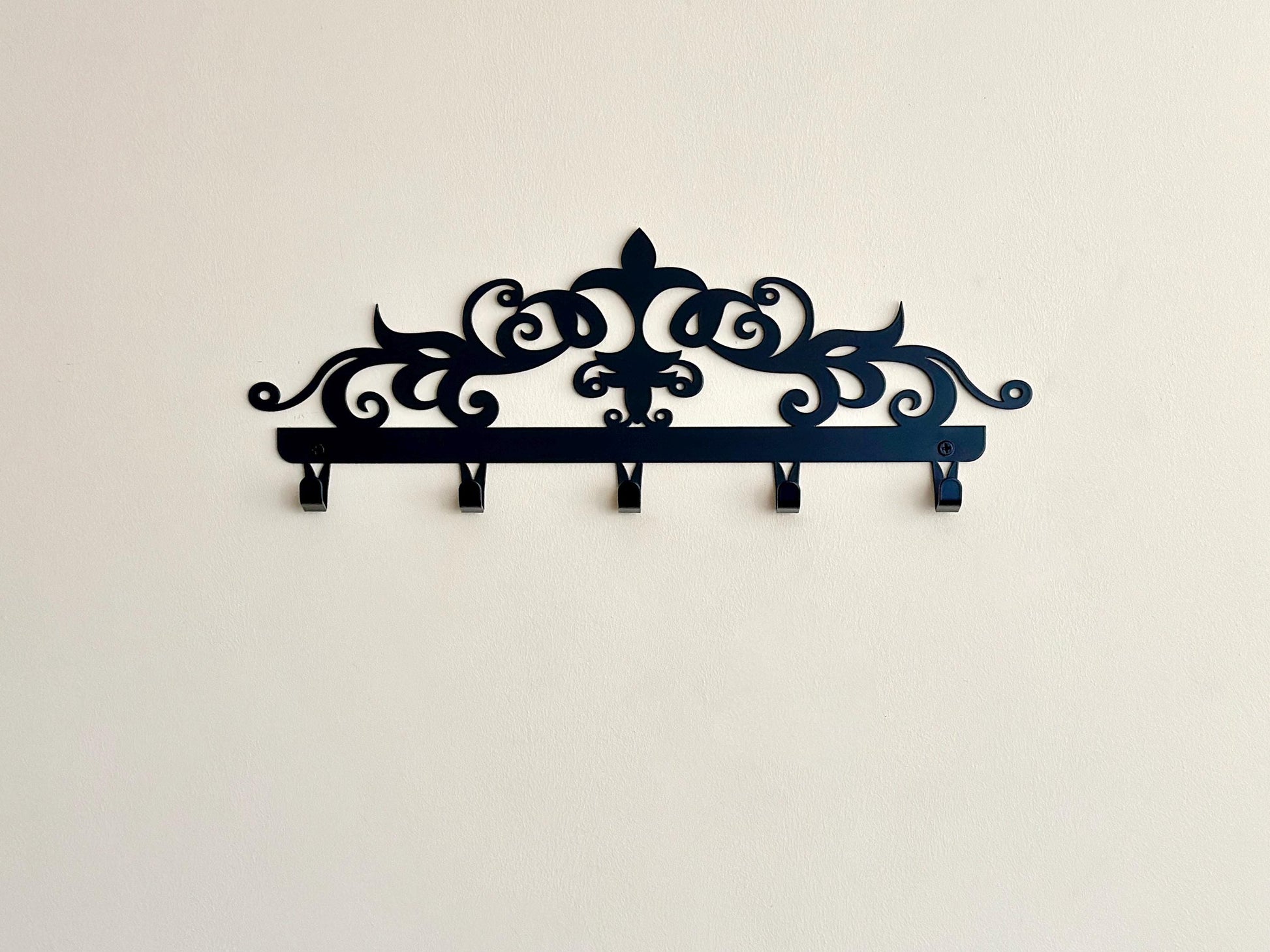 Ornate Metal Scroll Coat Rack — 5
